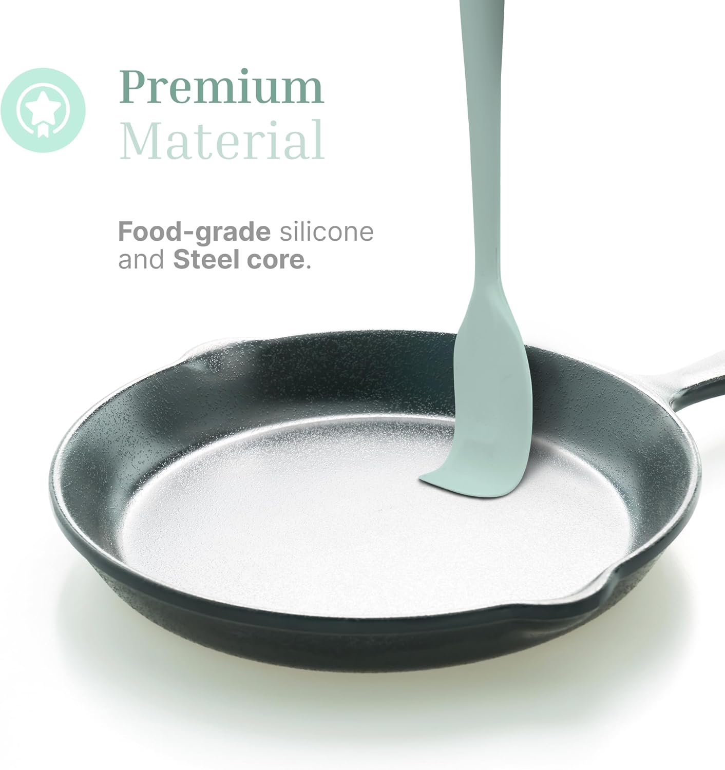 Silicone Spatula Set – 2-Piece Set of Rubber Spatulas for Non-Stick Cookware – Kitchen Tools and Accessories with Comfortable Handles, Heat-Resistant Utensils for Cooking and Baking – Pastel Green