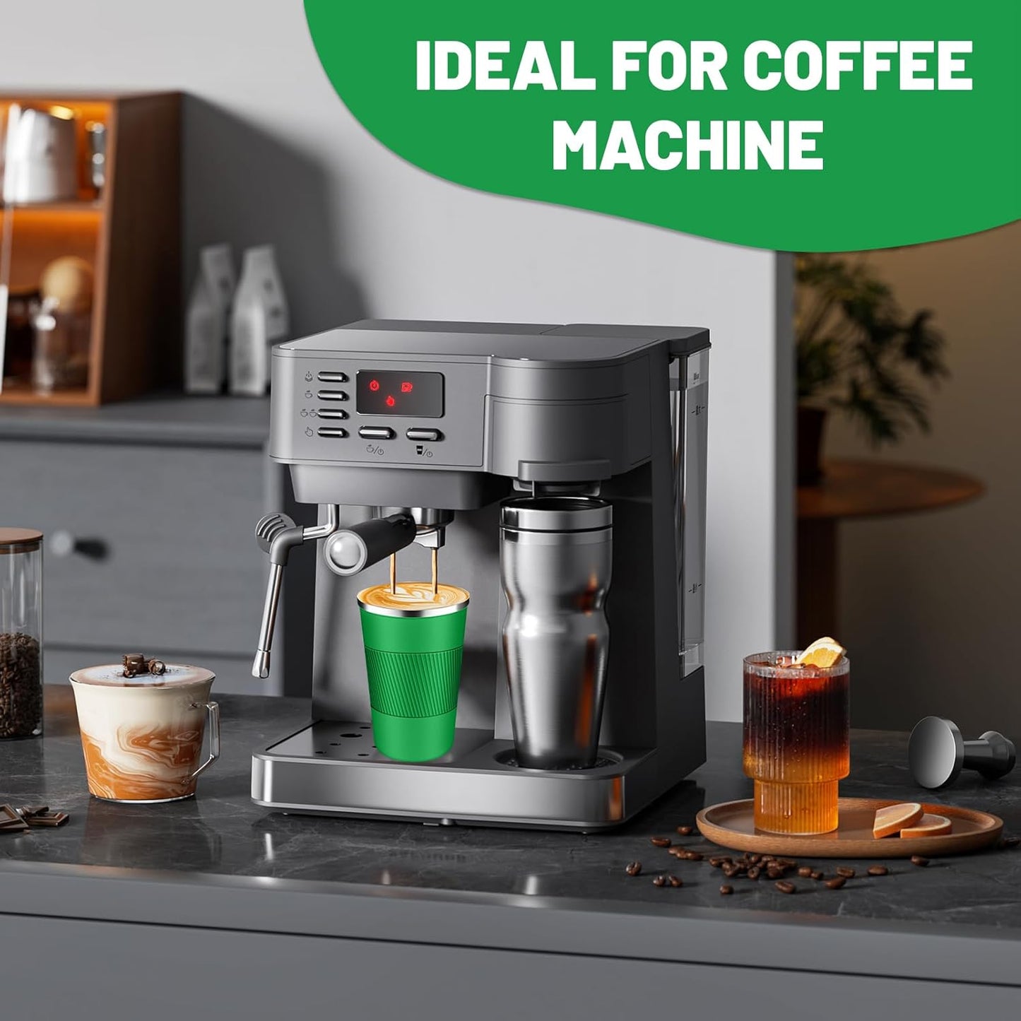 Insulated Coffee Tumblers with Flip Lid 12oz / 17oz, Stainless Steel Travel Coffee Mug Leak Proof, Vacuum Insulated Coffee Mug Reusable Cup, Keeps Cold and Hot for Coffee Tea