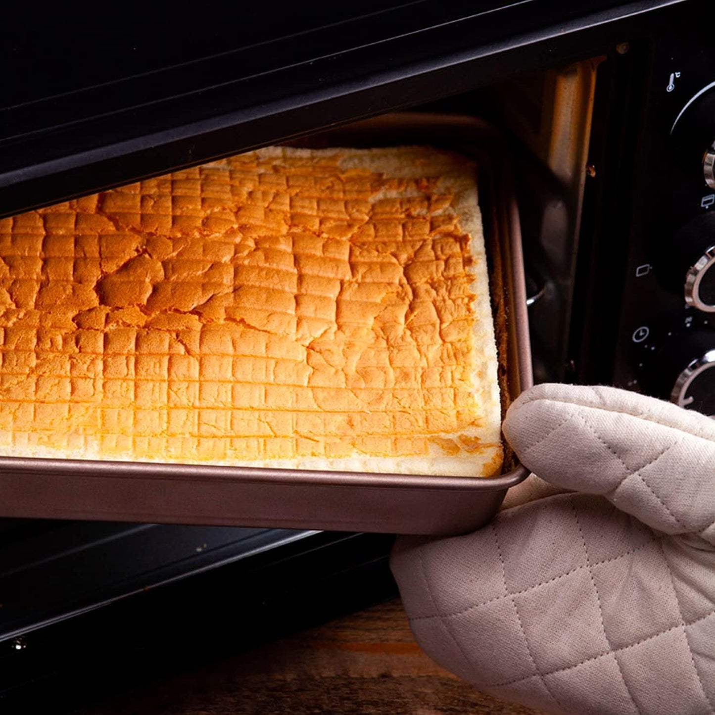 2 Pack Baking Sheet Pans, Deep Size Baking Pan Nonstick Cookie Sheet Brownie Cake Pan Bread Pan Toaster Oven Tray Bakeware, 8.6 x 6.6 x 1.7 Inches