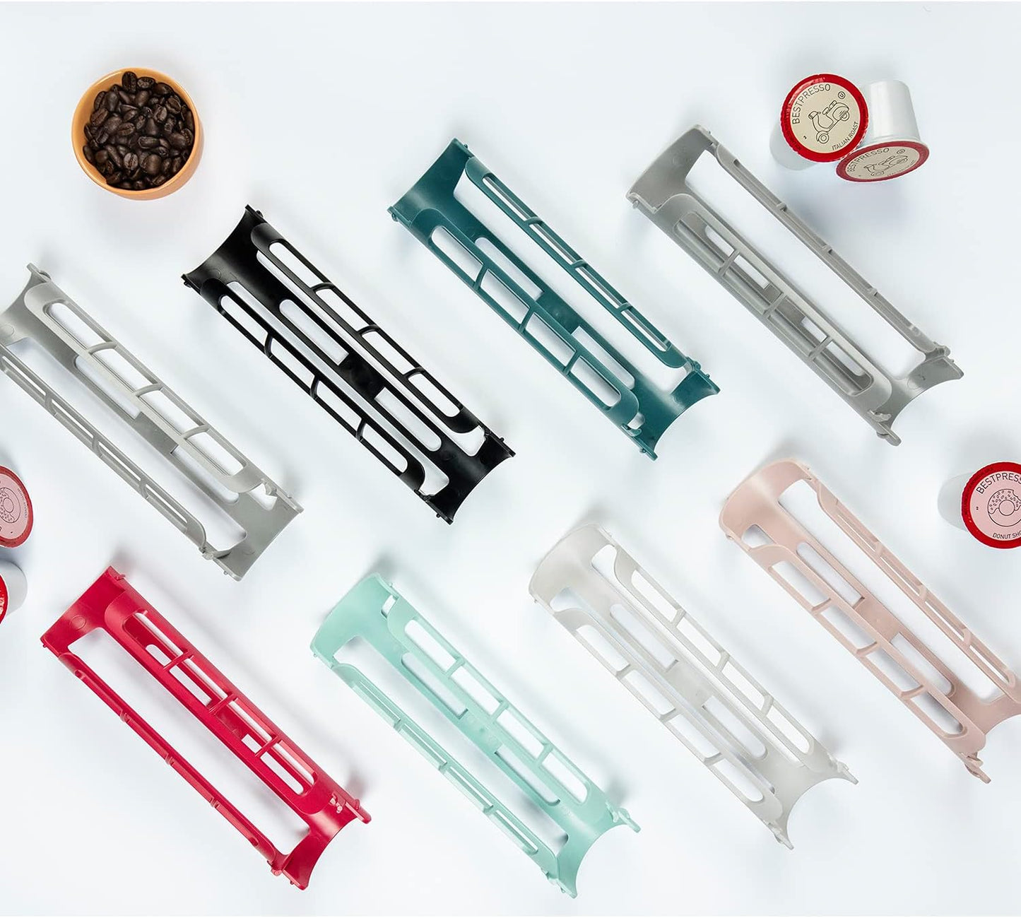 STORAGENIE Coffee Pod Holder for Keurig K-cup, Side Mount K Cup Storage, Perfect for Small Counters(Pink)