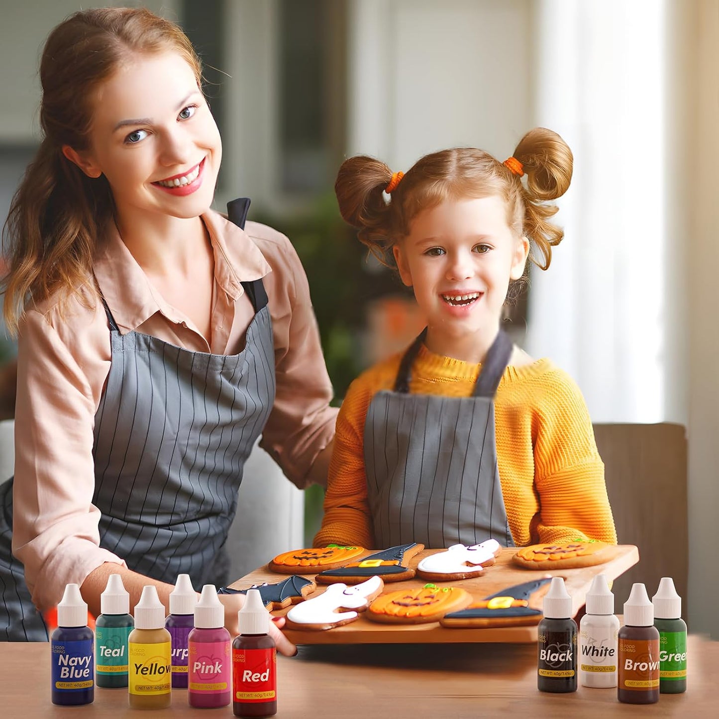 Gel Food Coloring for Cake Decorating - 40g Concentrated Assorted Edible Colors - Vibrant Tasteless Food Dye Professional-Grade Dye for Easter Eggs Fondant Cookies Frosting Royal Icing Baking - White