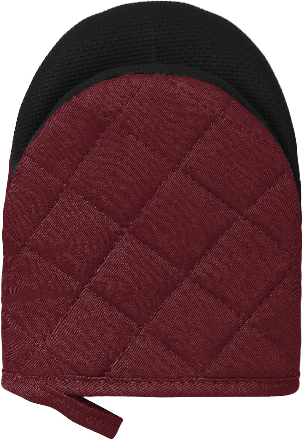 1 Pair Short Oven Mitts, Heat Resistant Silicone Kitchen Mini Oven Mitts for 500 Degrees, Non-Slip Grip Surfaces and Hanging Loop Gloves, Baking Grilling Barbecue Microwave Machine Washable