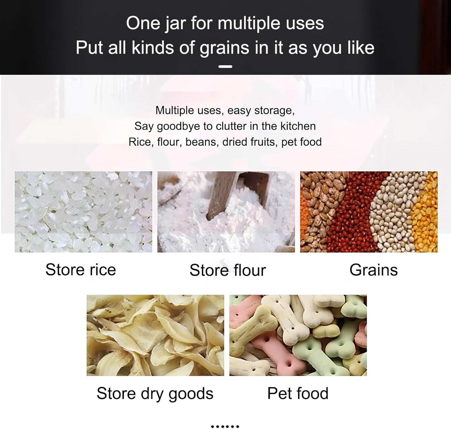 Ceramic Rice Storage Container Sealed Rice Bucket, Grain Dispenser Food Storage Jars, Chinese Jar Ceramic Decorative, for Cereal, Flour, Sugar, Coffee, Rice(28 * 23cm/11 * 9in)