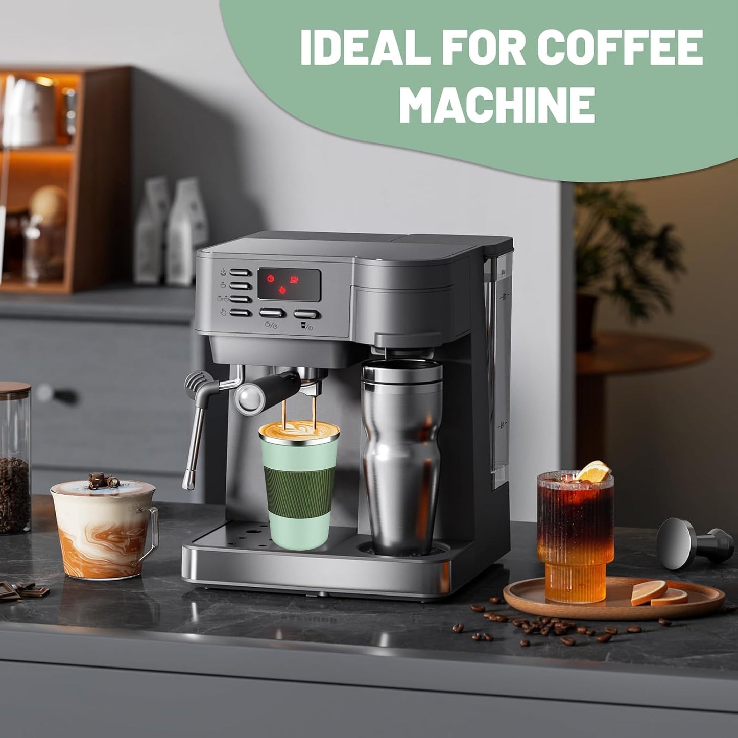 Insulated Coffee Tumblers with Flip Lid 12oz / 17oz, Stainless Steel Travel Coffee Mug Leak Proof, Vacuum Insulated Coffee Mug Reusable Cup, Keeps Cold and Hot for Coffee Tea