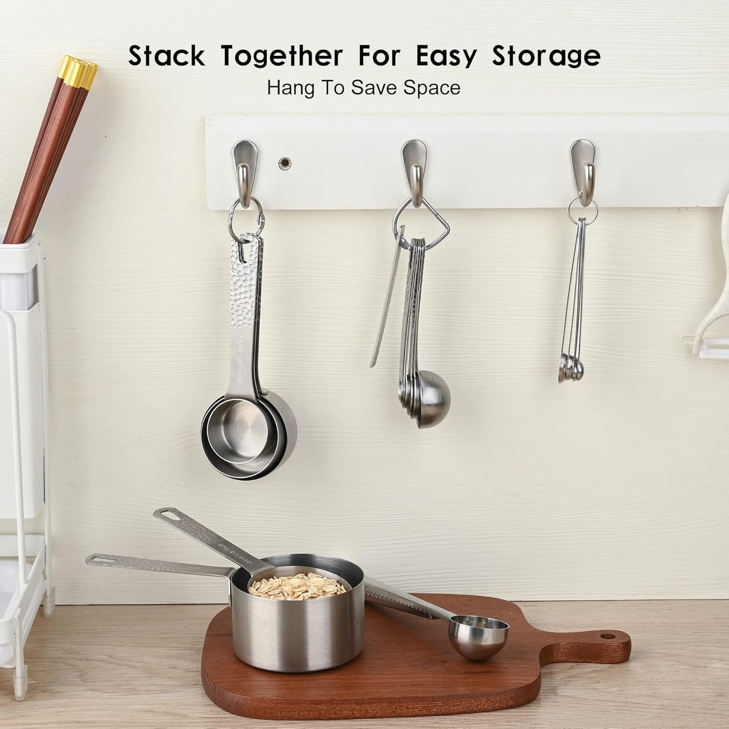 Measuring Cups, Measuring Cups and Spoons Set, Stainless Steel 6 Measuring Spoons Set and 5 Measuring Cup for Kitchen & Baking, Metric & US Mini Metal Teaspoon Measuring Tools Equivalents