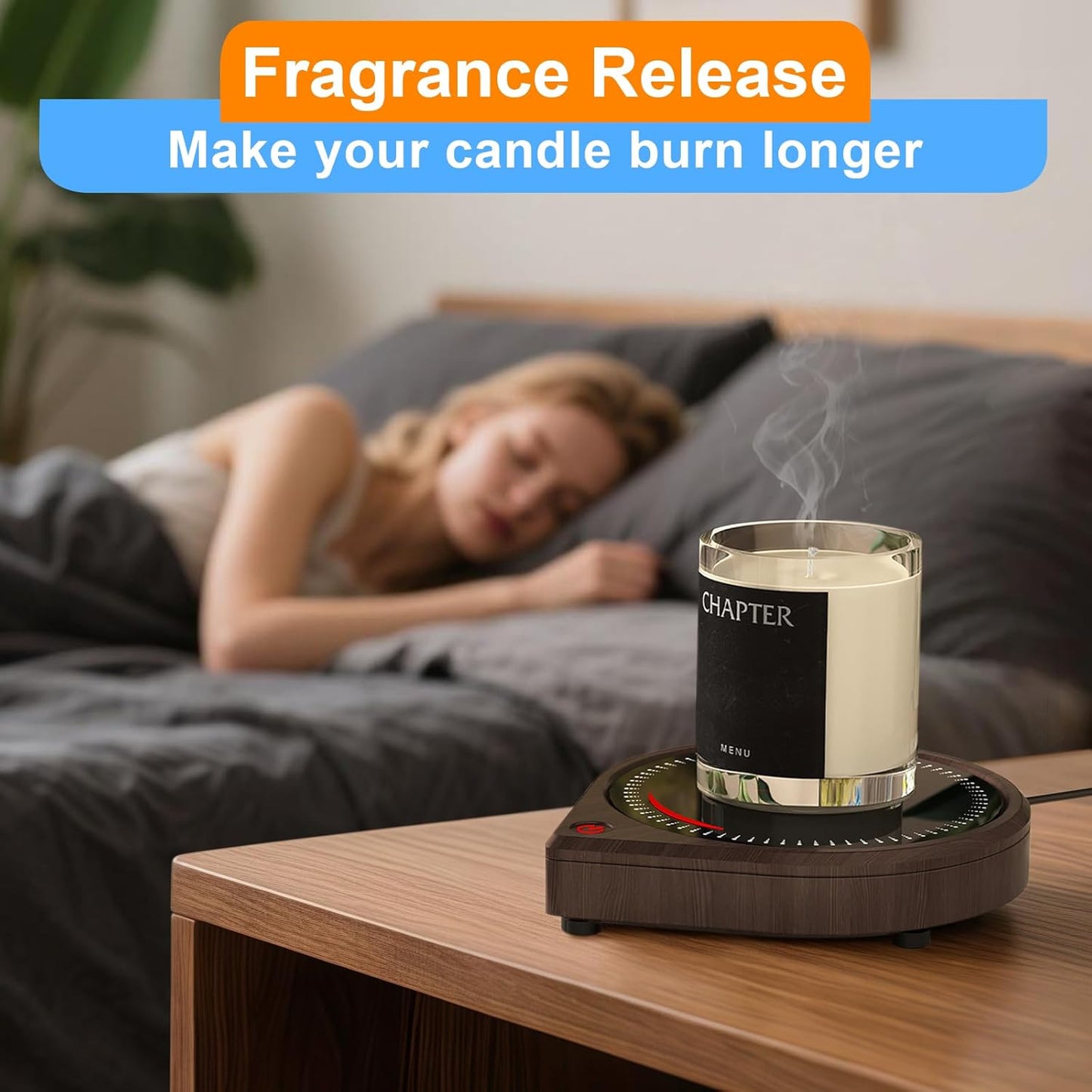 Coffee Mug Warmer for Desk, Smart Coffee Warmer with Touch Tech & Light, Coffee Cup Warmer with Gravity Sensor & Auto Shut Off, Candle Warmer Plate - Ideal Gifts for Dad and Mom