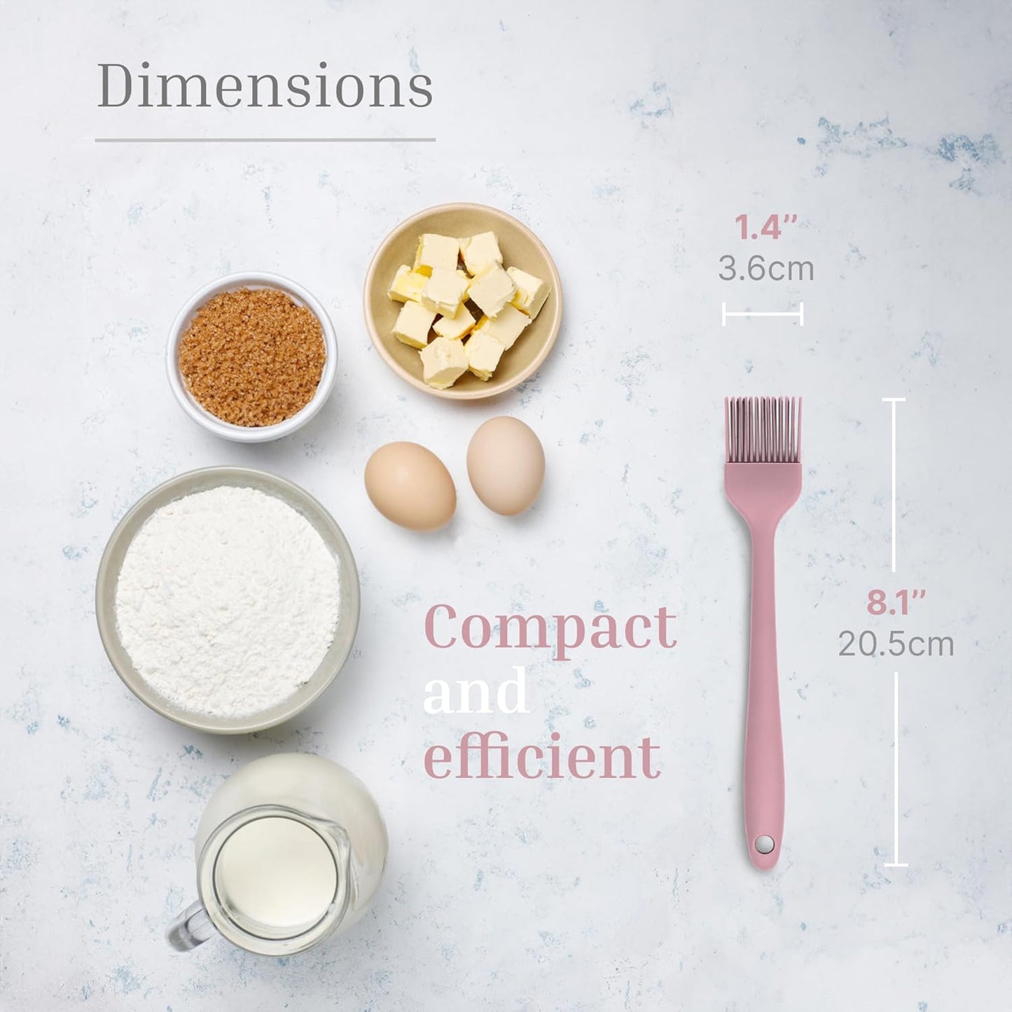 Silicone Pastry Brush Set – 2-Piece Set of Basting Brushes for Cuisine and BBQ – Kitchen Tools and Accessories with Comfortable Handles, Heat-Resistant Utensils for Cooking & Baking – Pastel Pink