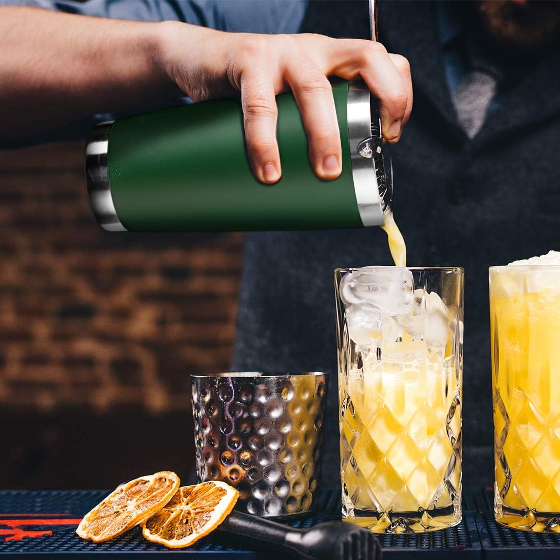 20oz Tumbler Bulk Stainless Steel Vacuum Insulated Tumblers with Lid Double Wall Travel Mug,Powder Coated Coffee Cup, Suitable for Ice Drinks and Hot Beverage (Dark green 12pack)