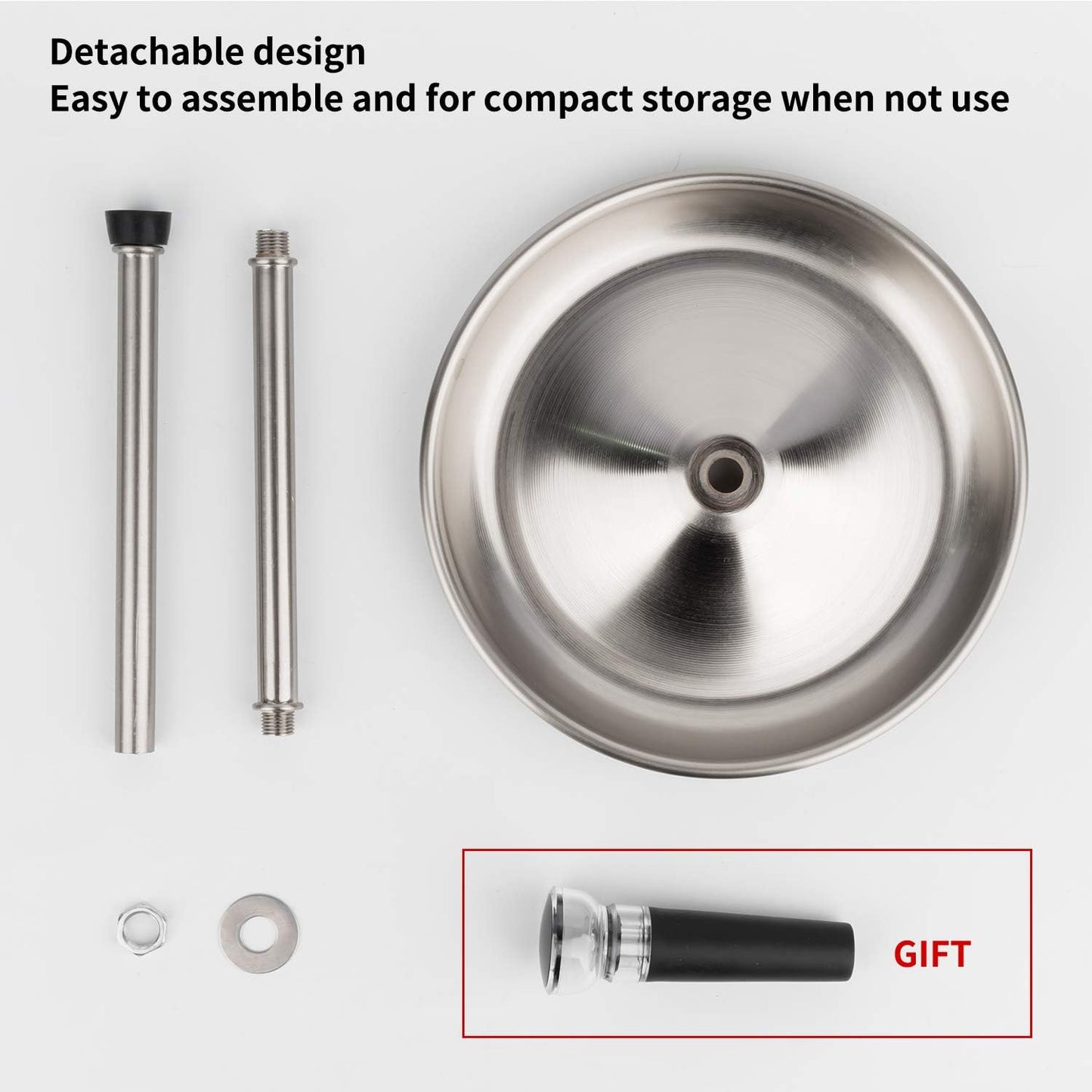 Wine Decanter Drying Stand with Silicone Head to Prevent Scratches-Detachable Shelf Decanter Rack Holder with Drip Catching Base with Wine Bottle Stopper, Decanter and Wine Glass NOT Included