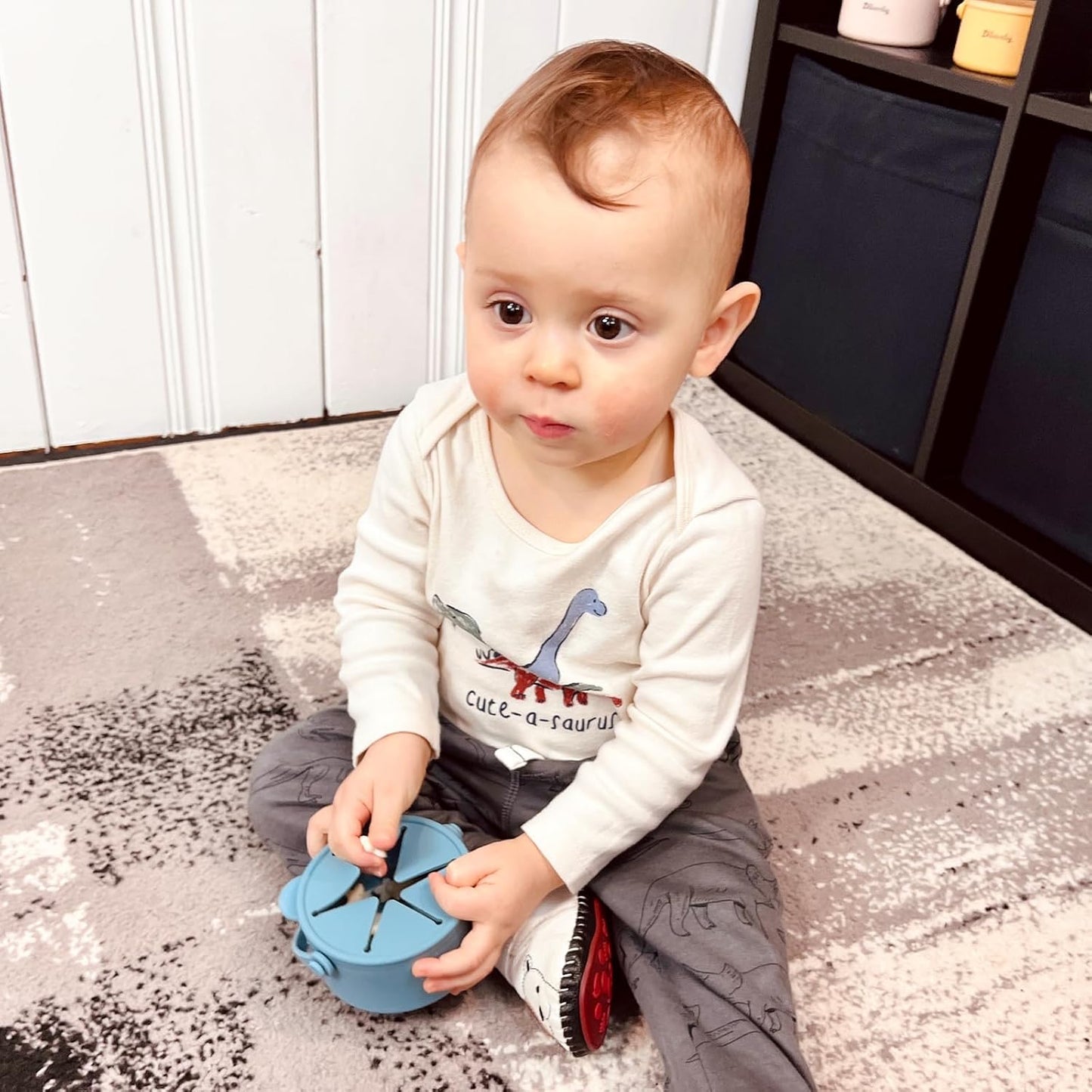 Silicone Snack Cups for Toddlers, Toddler Snack Containers, Baby Treat Catcher with DustProof Lid 2 Pack Dishwasher Safe & BPA Free 9 Oz