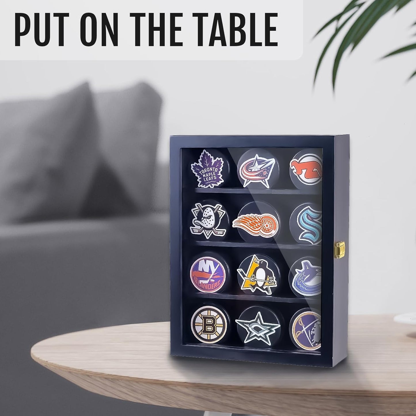 12pcs Hockey Puck Display Case,Puck Display Case,Hockey Puck Case Wall Mount,Hockey Puck Holder,Hockey Puck Display Box,Hockey Puck Shadow Box