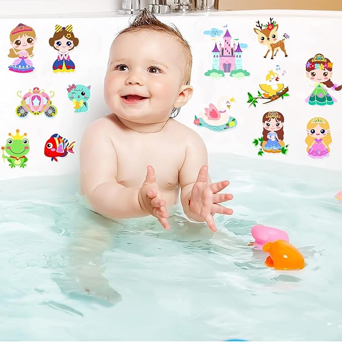 Window Clings Stickers for Kids Window Gel Clings Decals Thick Gel Clings Toddlers and Adults Classroom Home Nursery Airplane Birthday Party Supplies (Princess1)