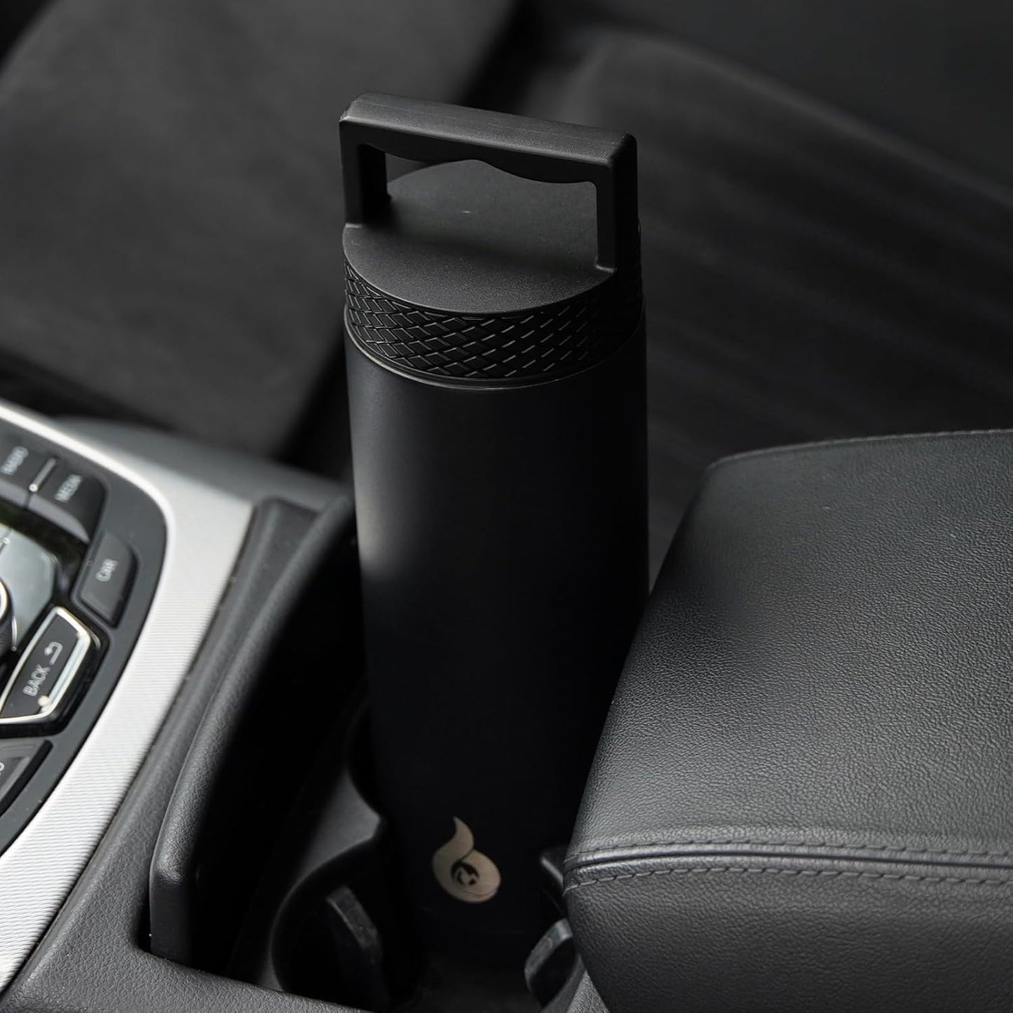 BJPKPK Insulated Water Bottles, Dishwasher Safe 18 oz Water Bottle with Handle, Leakproof BPA Free Water Jug, Stainless Steel Thermos for Sports, Black