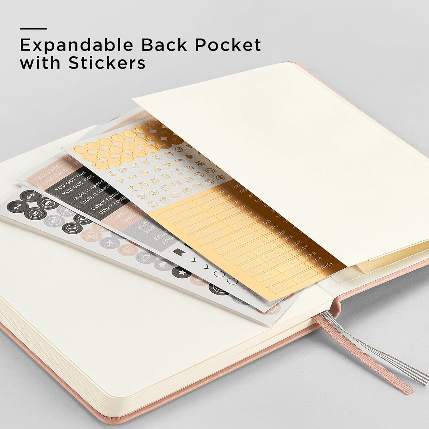 &And Per Se Dotted Journal Notebook, A5 Hardcover Bullet Dotted Journal, 160 Pages 100 gsm Thick Dotted Paper, 3 Sheets of Stickers Included - 5.7'' x 8''(Red)