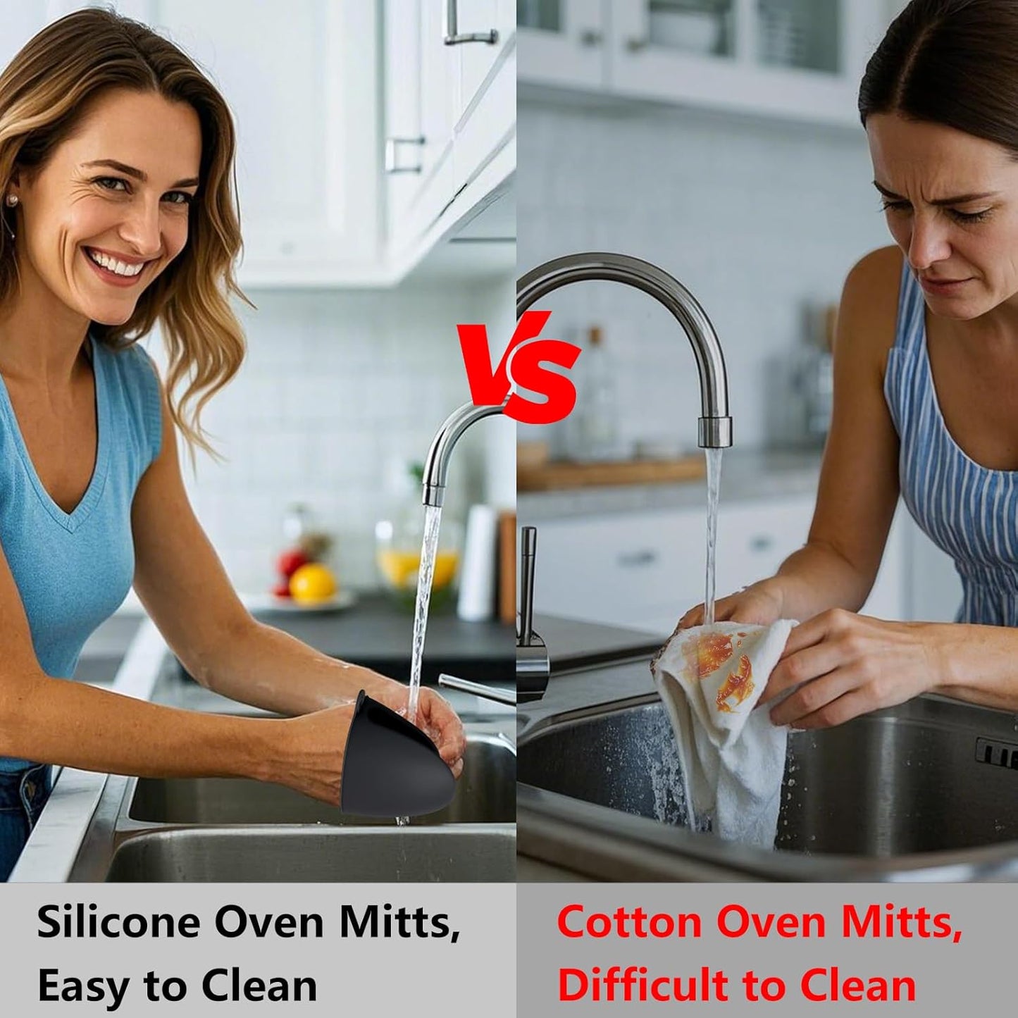 Silicone Oven Mitts Heat Resistant Hot Pot Holders Set for Kitchens - Mini Oven Mittens Silicone Rubber Gloves Small Pot Pinch Grip for Cooking & Baking, 6 Pack Black