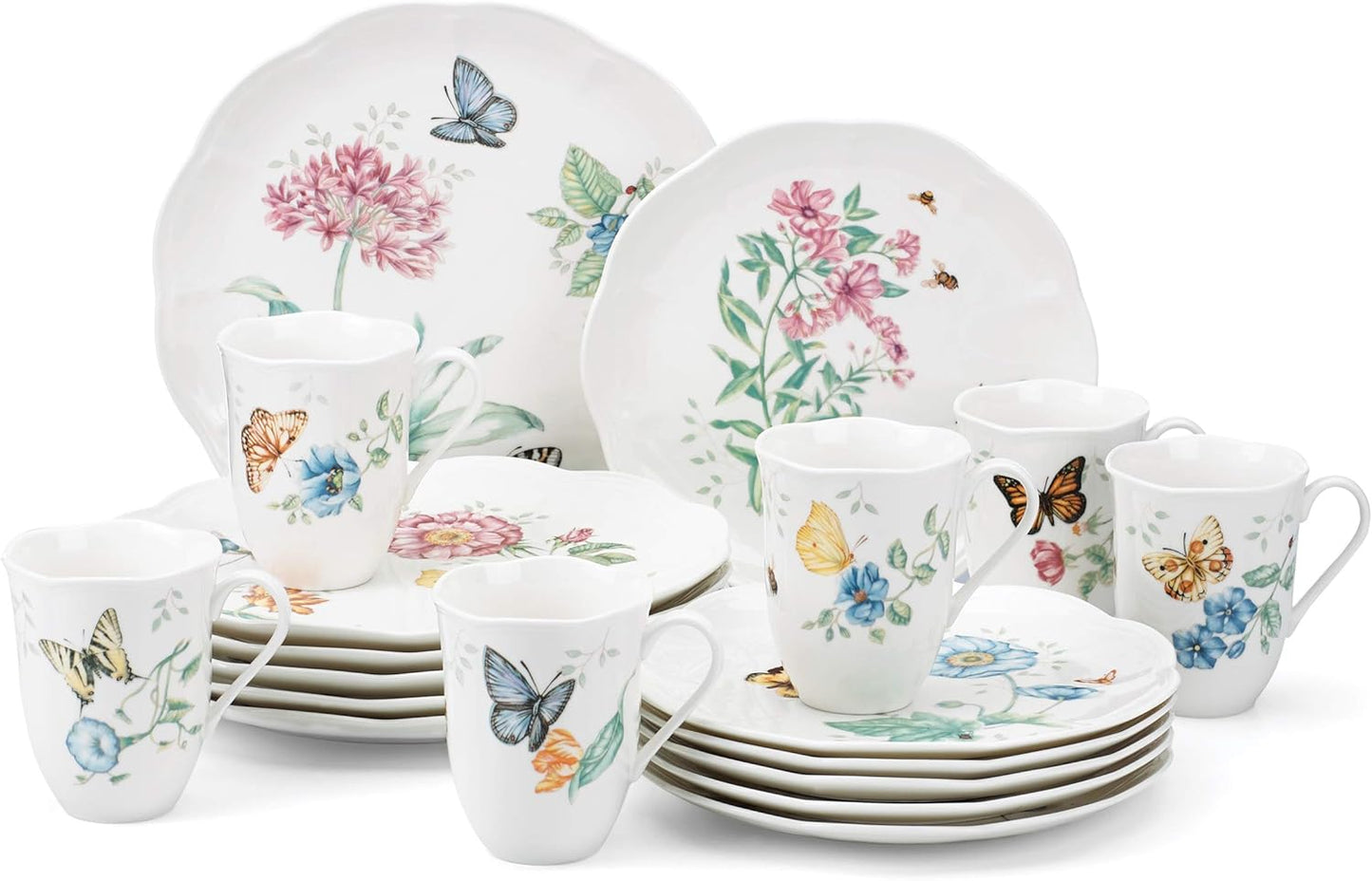 Lenox Butterfly Meadow 8-Piece Tea Set, Service for 2, White