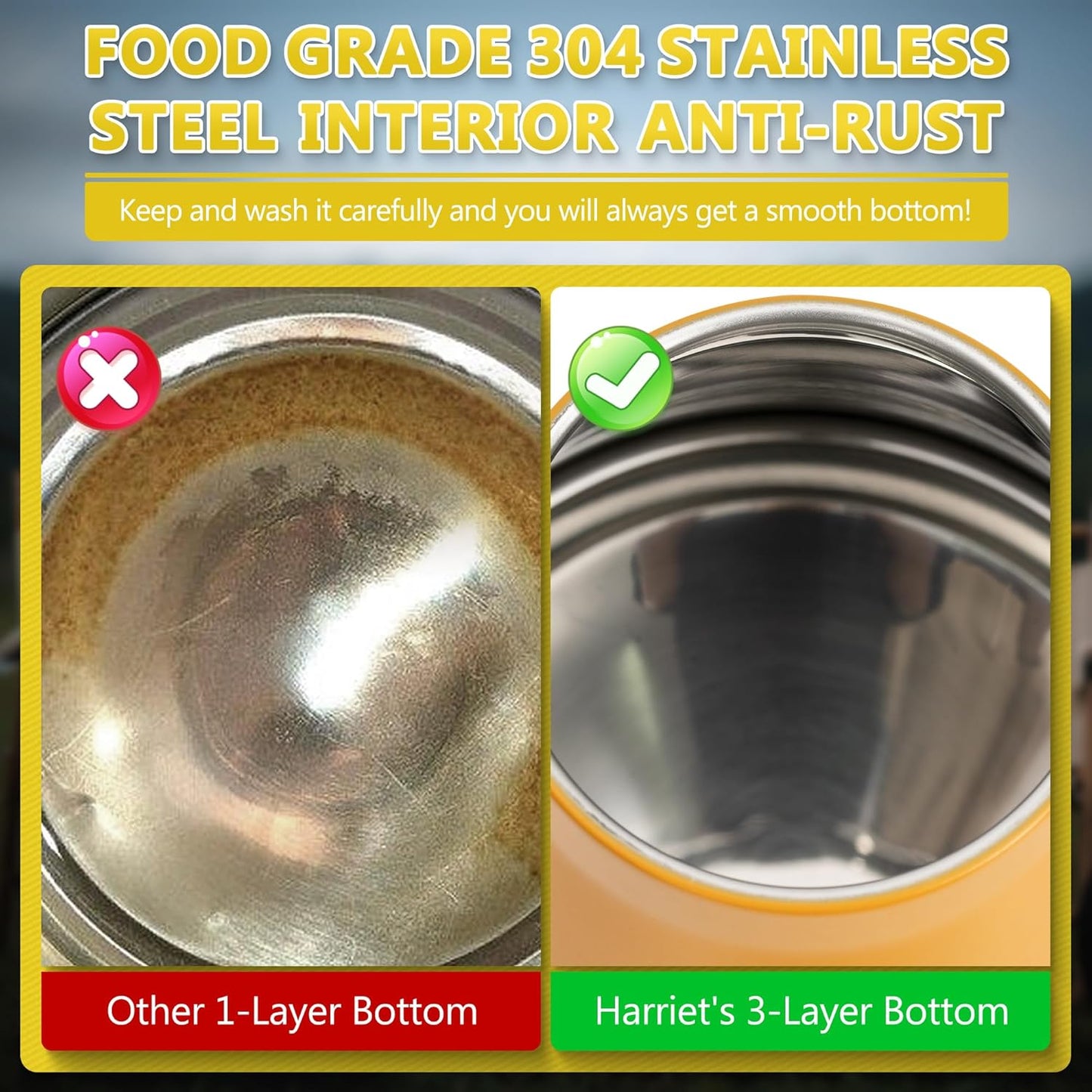 Harriet Gooseneck Kettle with Thermometer for Pour Over Coffee and Tea, 37 fl oz, Stainless Steel, Durable 3-Layer Base, Ideal Spout for Precision Pouring, Compatible with all Stove Tops, Yellow