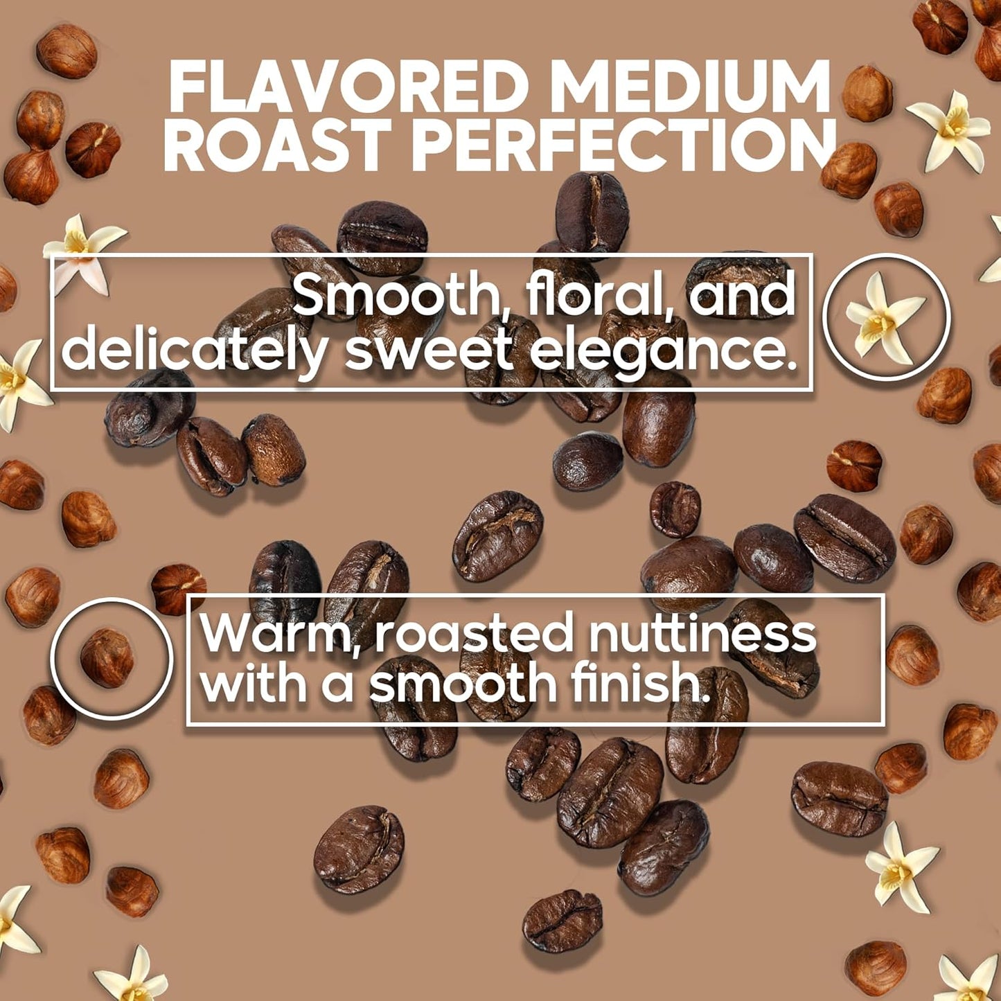 Sarasota Coffee Ground Vanilla Hazelnut | Medium Roast Gourmet Flavored Coffee Grounds | Low Acid, Mold Free, Specialty Grade Flavored Bulk Ground Coffee | 5lb (80 oz)