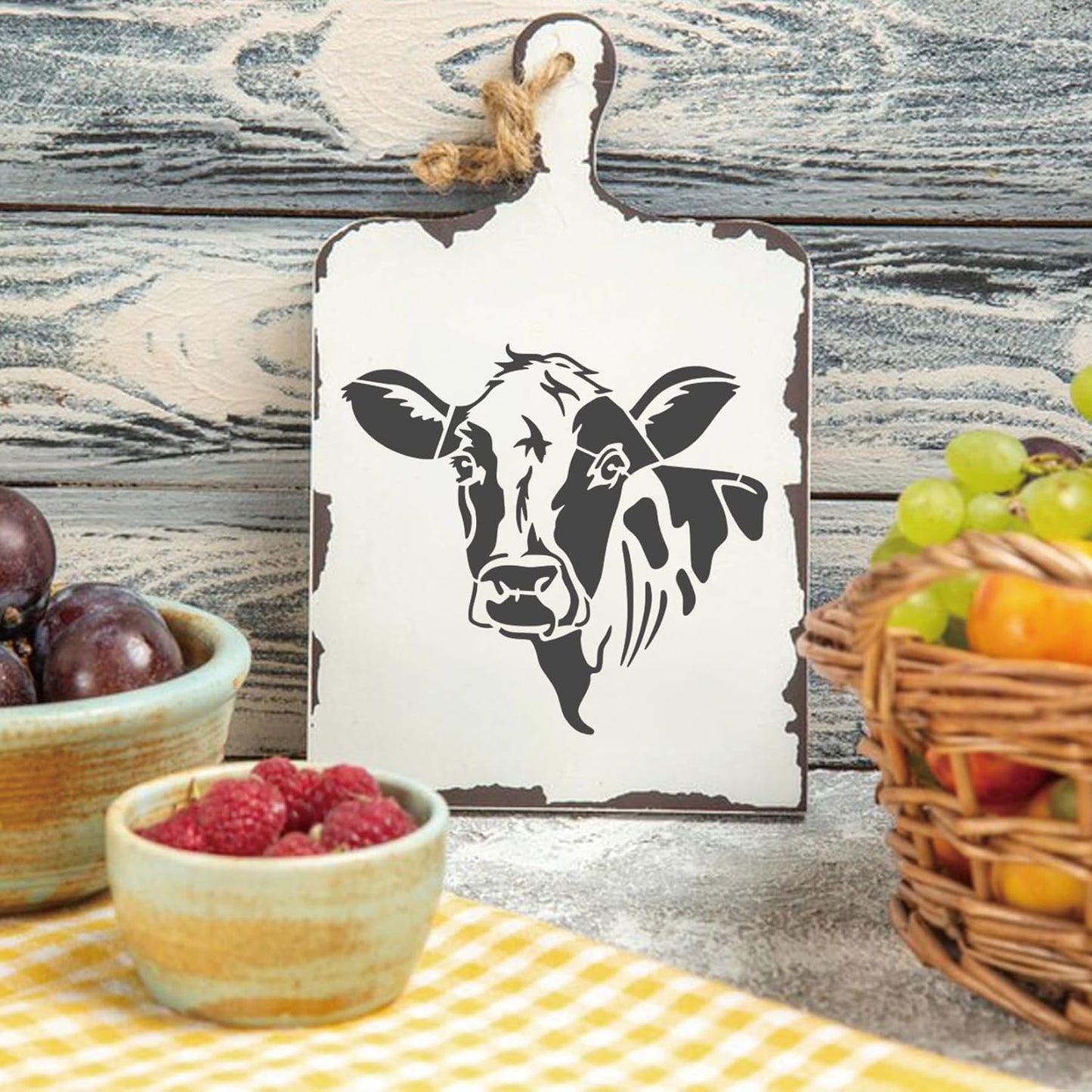 Leopard Print Cow Stencils - Reusable Animal Print Stencils for Painting, Wood Burning, DIY Art Craft on Fabric, Canvas, Furniture (11 Pieces)