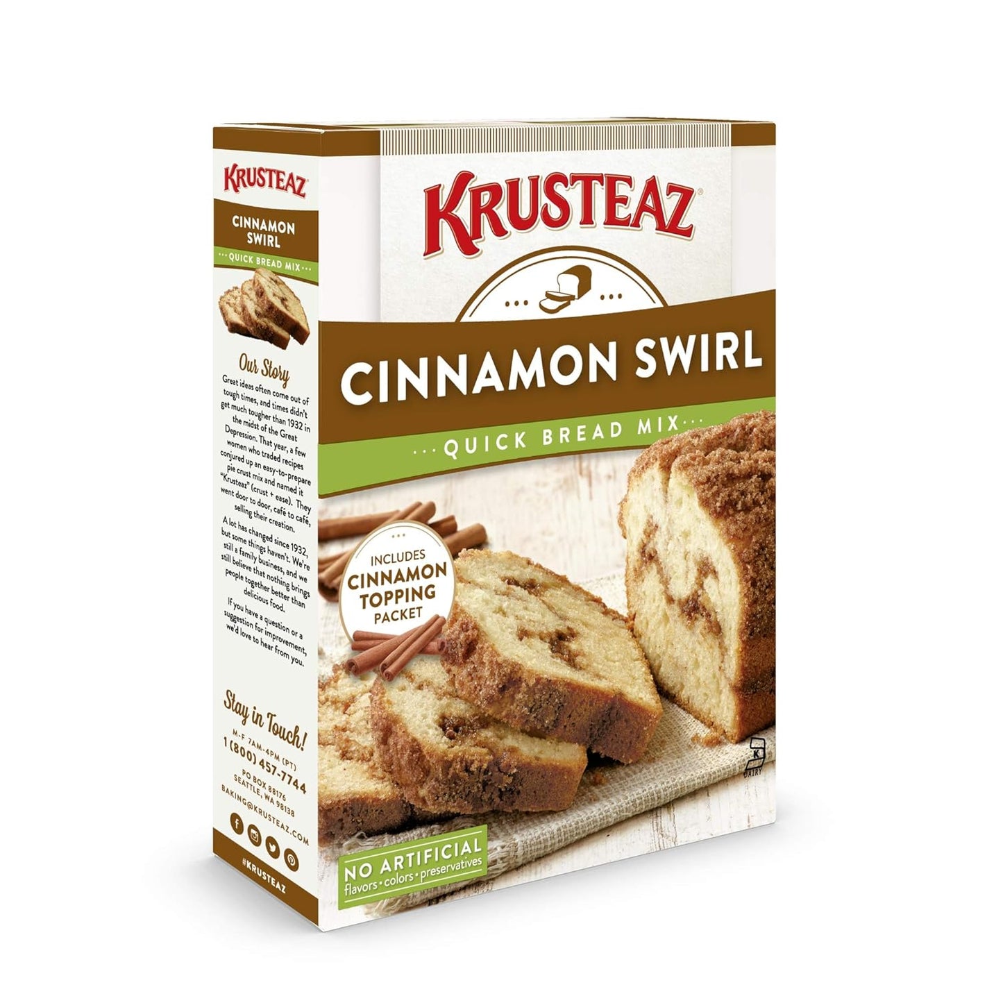Krusteaz Cinnamon Swirl Quick Bread Mix, 19.5 Oz
