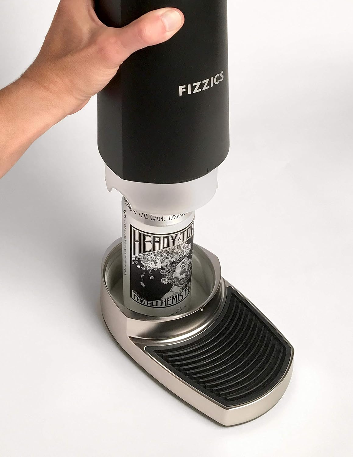 FIZZICS - DraftPour Beer Dispenser - Converts Any Can or Bottle Into a Nitro-Style Draft, Gift for Men and Beer Enthusiast, Beer Tap Draft Machine - Carbon