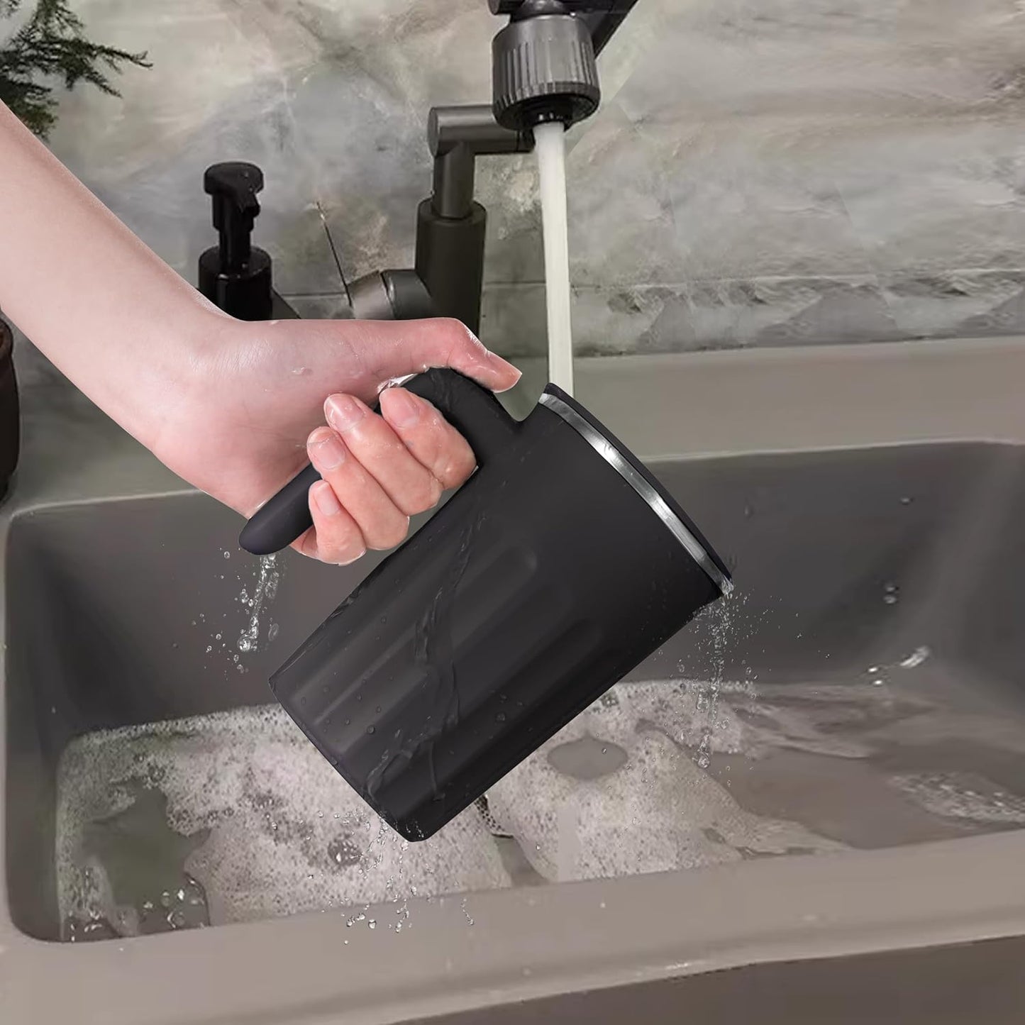 Drink Stirrer,Electric Mixing Mug,Electric Stirring Mug, Coffee Mug,Suitable for Coffee, Milk, Cocoa and Other Beverages (Black, 16 oz)