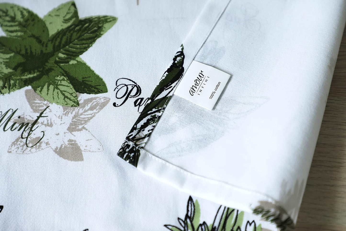 AMOUR INFINI Aprons for Women Adjustable Strap with Waist Ties Aprons for Baking, Cooking, Gardening Cotton Washable, Reusable Spring Apron (27.5 x 33 Inches - Herb Garden)