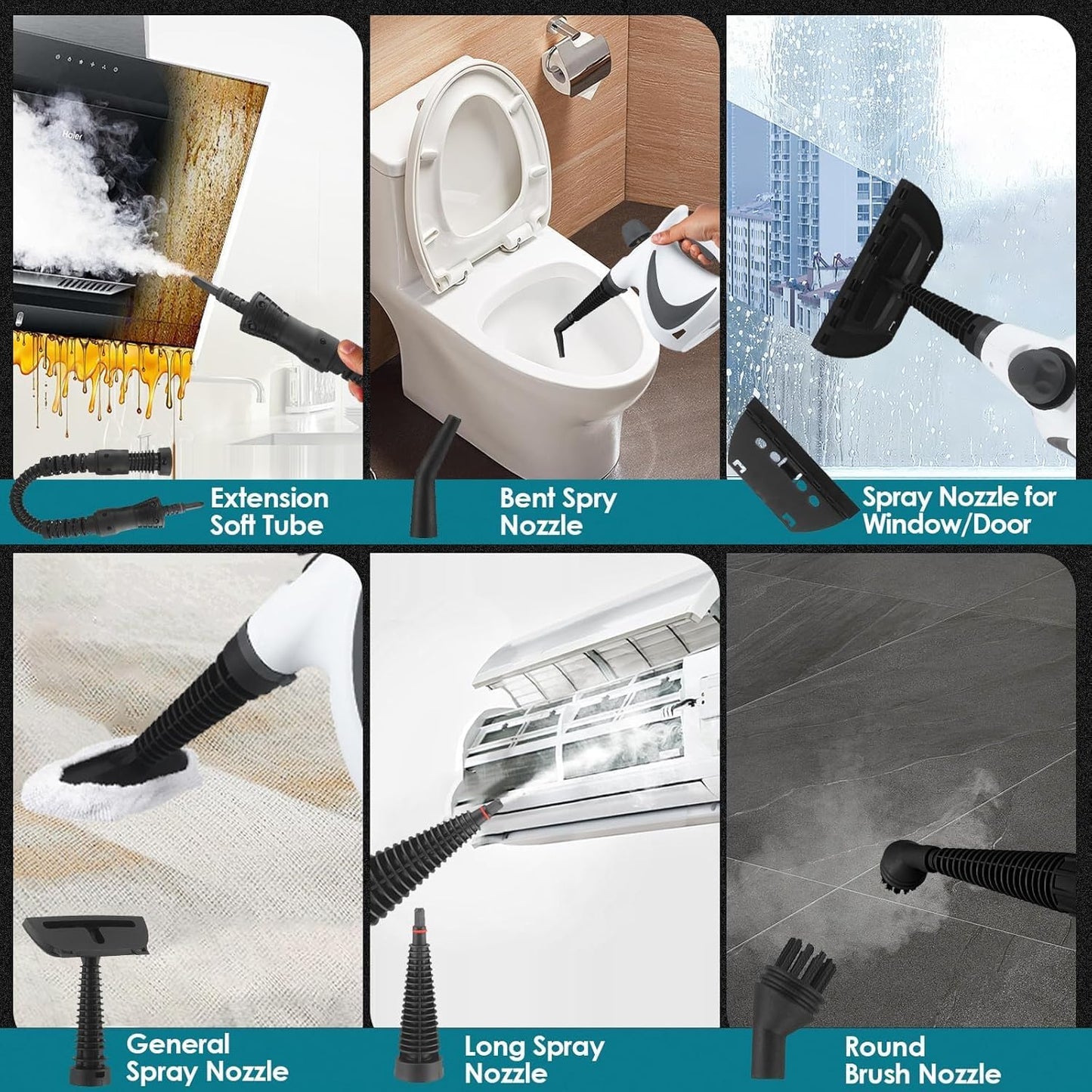 Laytic Steammaster Pro, Laytic Handheld Steam Cleaner, 10 In 1 Handheld Pressure Multi Purpose Cleaner Home Use (Blue)