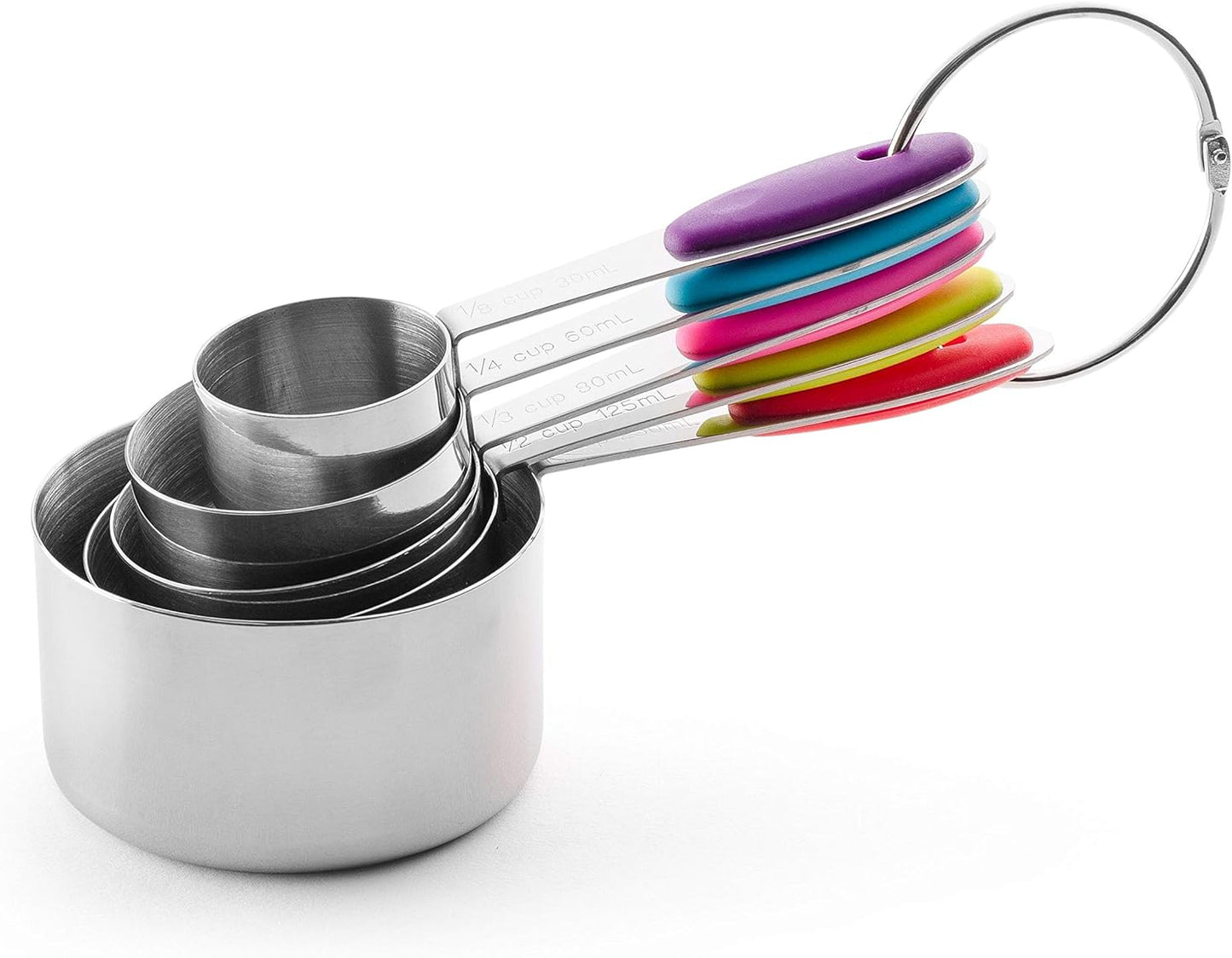 Bellemain Measuring Cups (Stainless Steel with Colored Handles, 5 piece)
