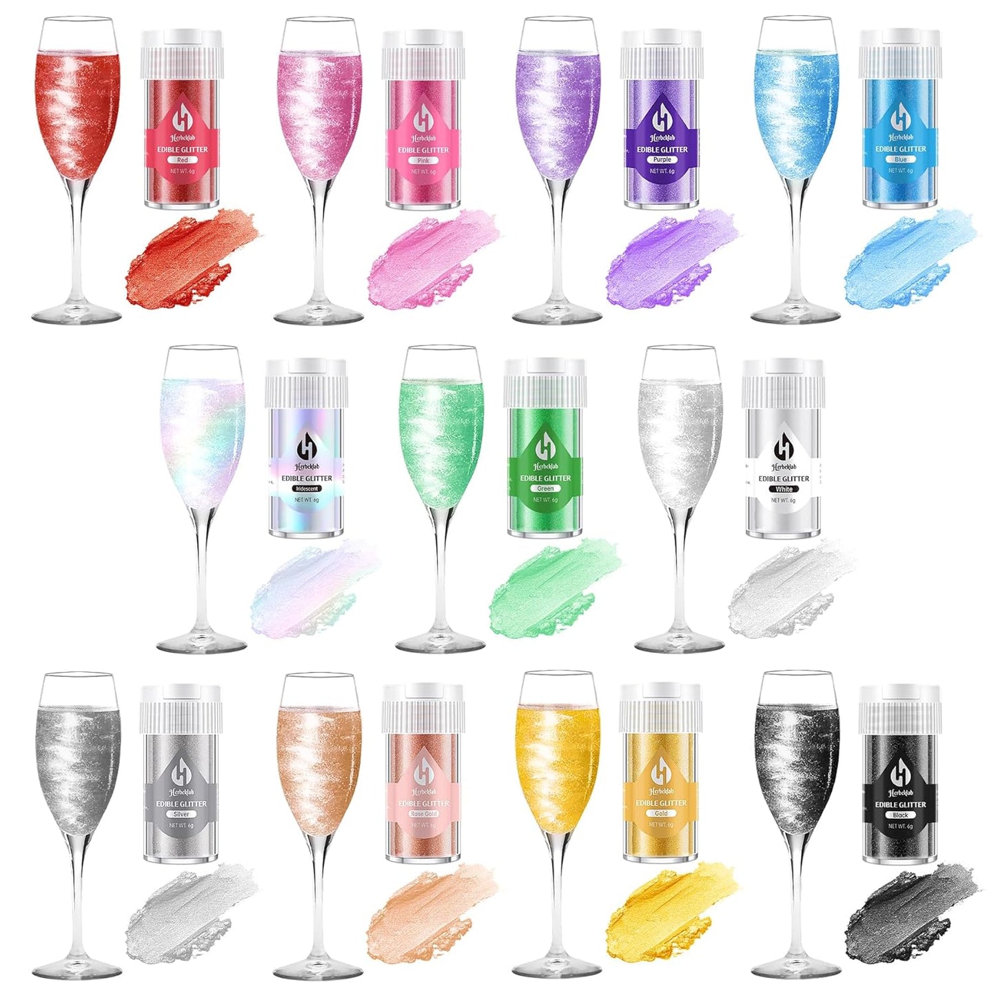 Rose Gold Edible Glitter for Cocktails - 6g Rose Gold Luster Dust Edible Drink Glitter Food Grade Metallic Shimmer Powder Cake Sprinkles for Beverage Chocolate Candy