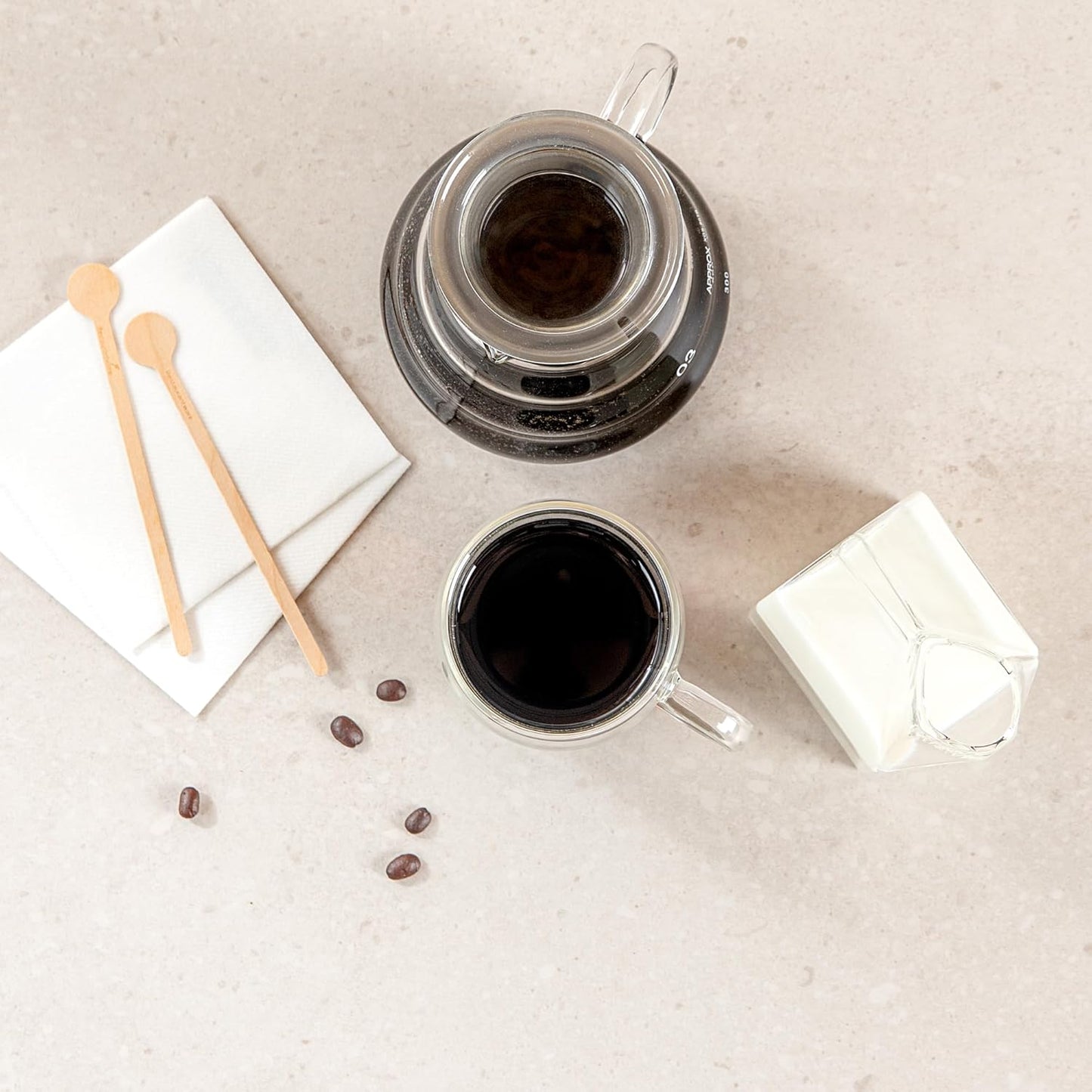 Restaurantware-Forma Professional 8.5 Ounce Glass Coffee Cups, 2 Insulated Coffee Cups With Handle - Dishwashable, Reusable, Clear Double Wall Beverage Tumblers, Freezable, For Hot Or Cold Beverages