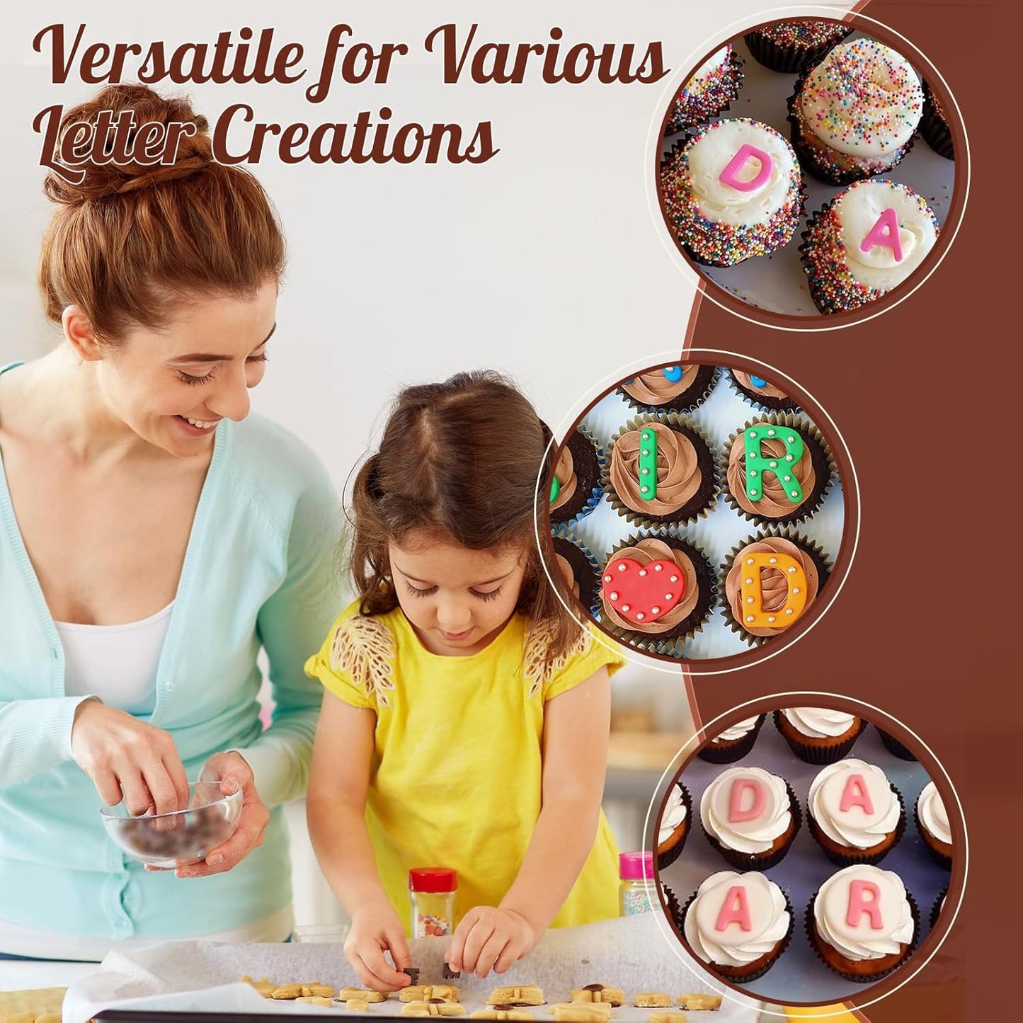 HKNMTT Letter Molds Silicone for Chocolate 2PCS, Small Mini Size for Alphabet Decorating Birthday Cake Strawberries Lollipop Fondant, Heart Shaped Gift Choice, Non-stick BPA Free Moulds