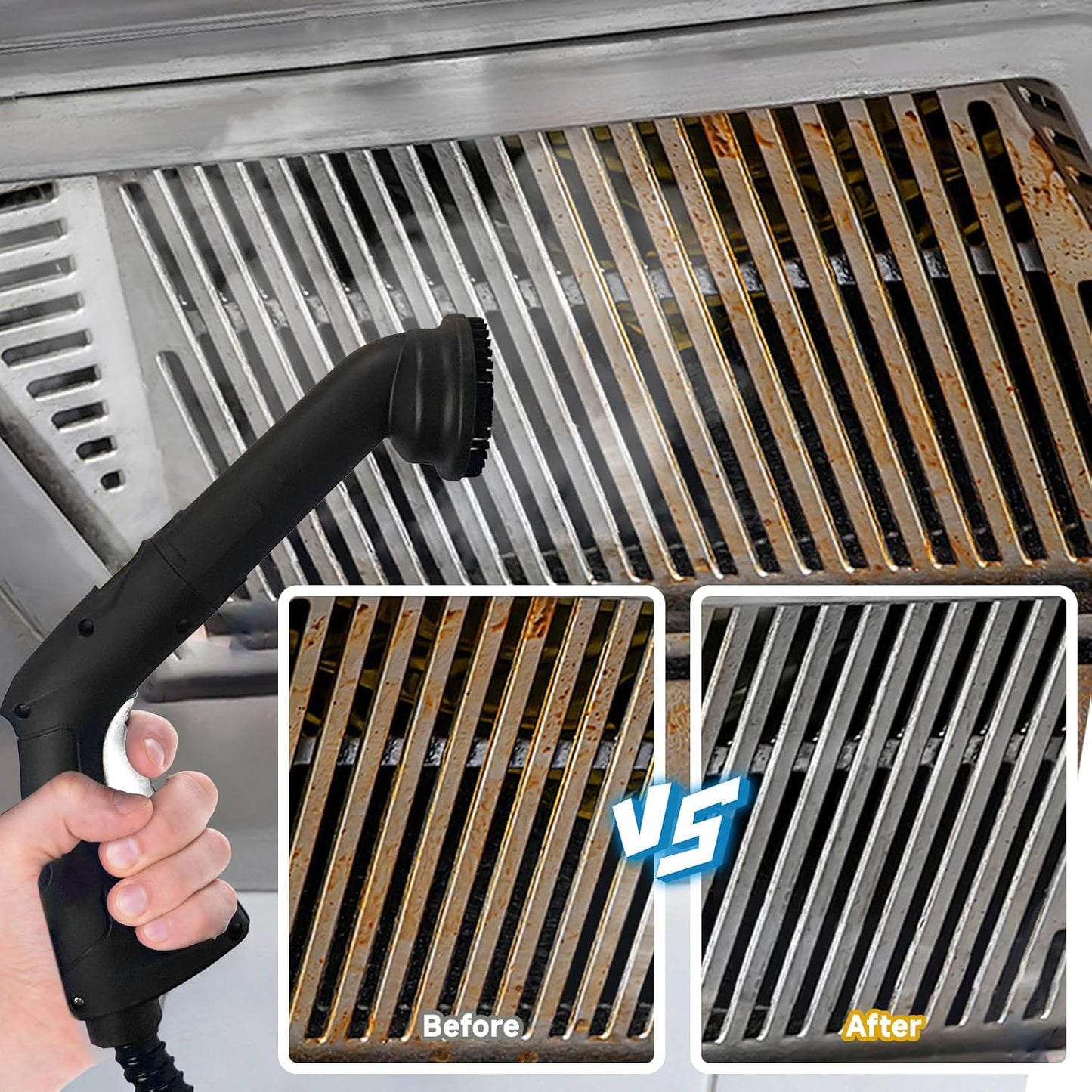 Steam Cleaner, Multipurpose Portable Canister Steamer,Portable Steam Cleaner with 27Accessories, 3 Minutes Fast Heating,for Floors, Windows,Mirrors,kitchens, Glass,Grout and Cars (White)