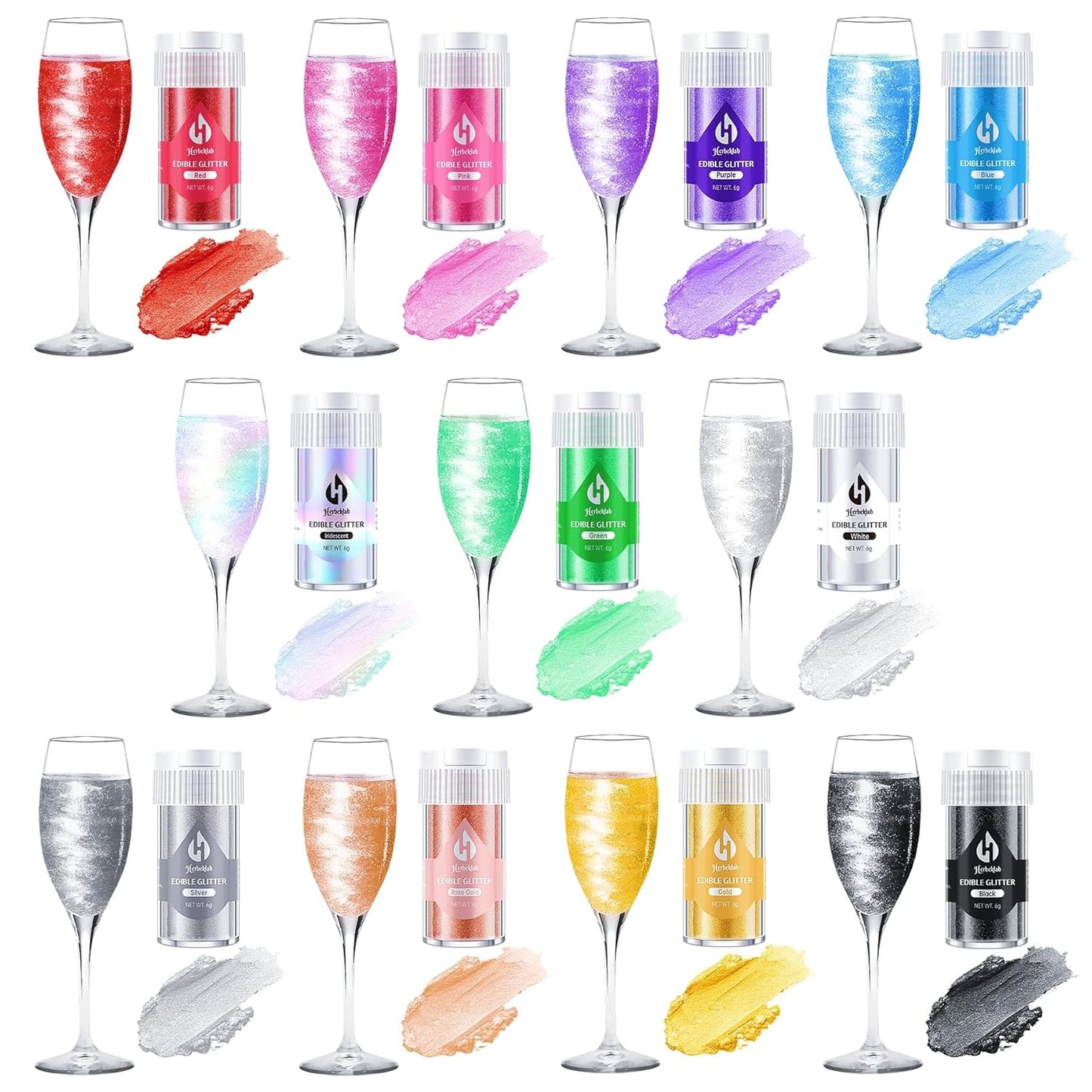 Iridescent Edible Glitter for Cocktails - Rainbow Luster Dust Edible Iridescent Drink Glitter Food Grade Shimmer Powder for Cakes Beverage Chocolate, 6g