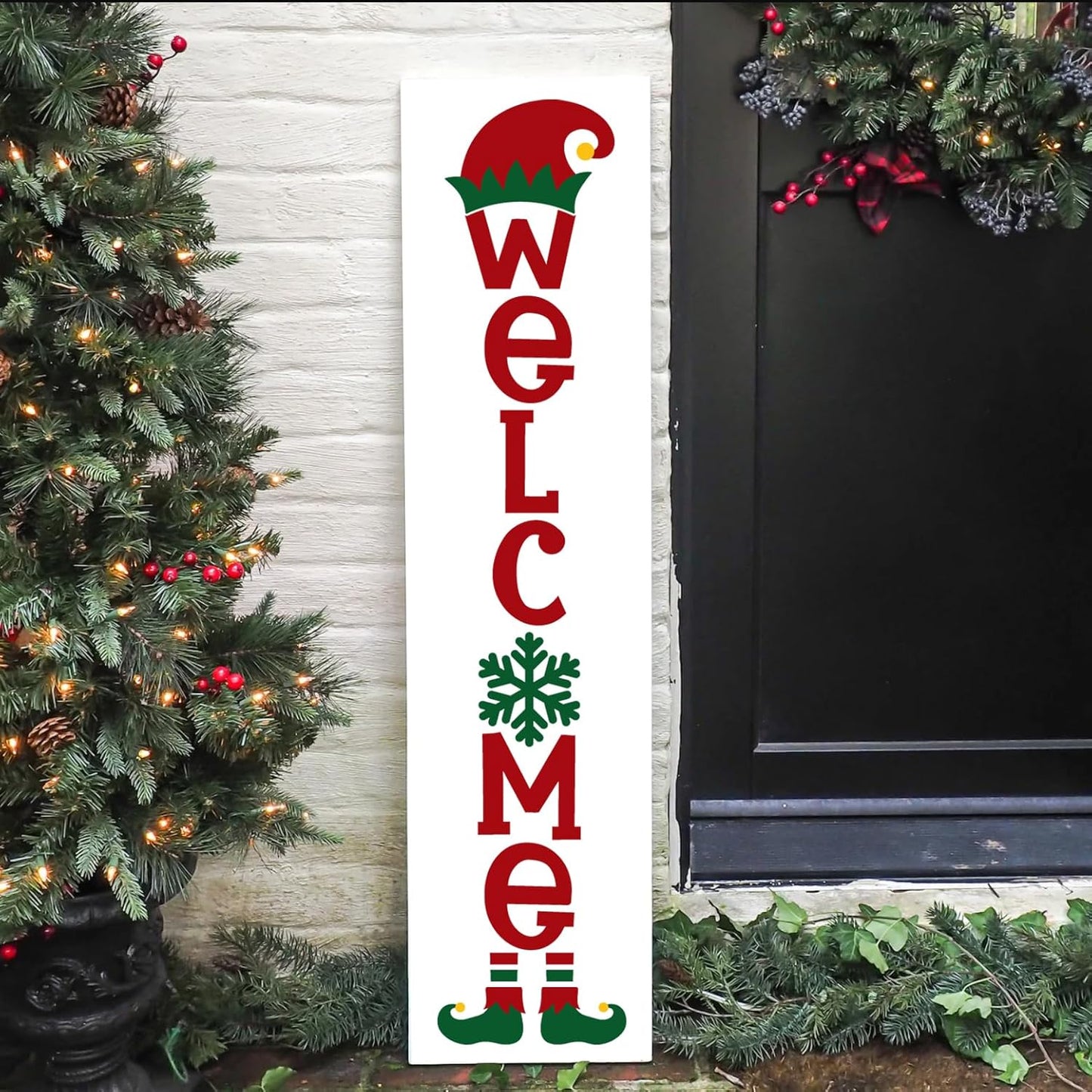 Christmas Stencils for Painting on Wood 35.4" Large Believe Let it Snow Stencil Christmas Stencils for Crafts Porch Sign Decor