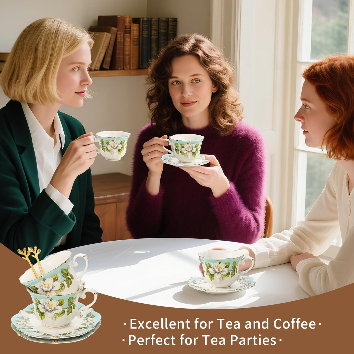 18 Peices Bone China Tea Cup And Saucer Set