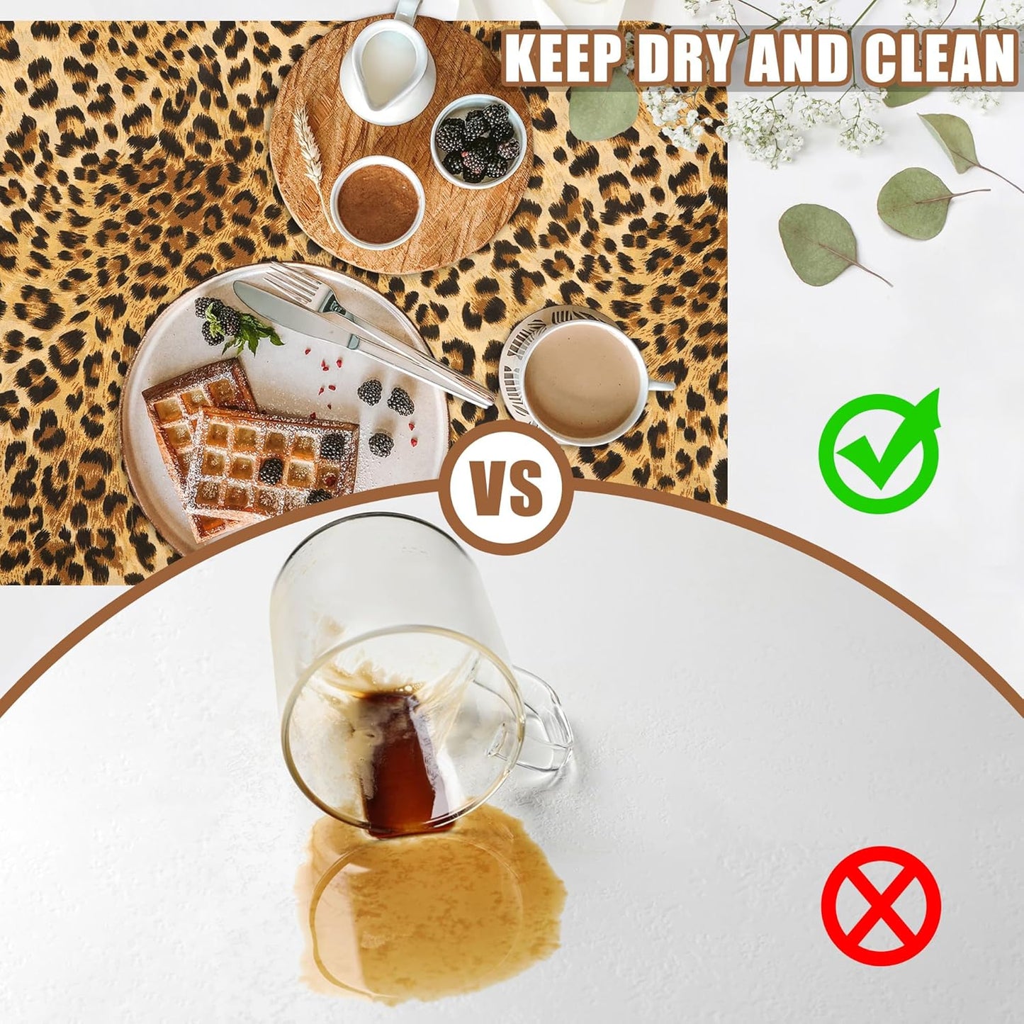 Leopard Print Dish Drying Mat for Kitchen Counter Coffee Bar Mat Hide Stain Absorbent Rubber Backed Coffee Maker Espresso Machine Accessories 11.8 x 19.7 Inch