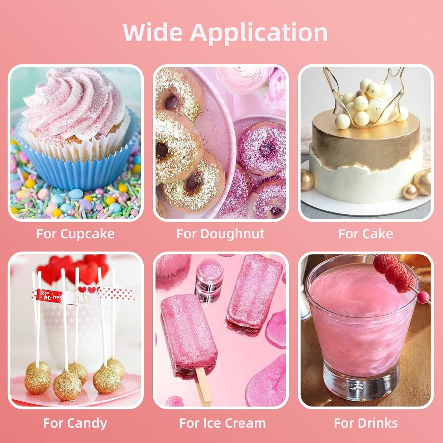 Edible Glitter Spray - 3/4oz Luster Dust Edible Food Grade Glitter Shimmer Dust Powder for Cocktails, Drinks, Cake Decorating - Metallic Food Coloring Powder for Wine, Candy, Cookie, Icing (Silver)