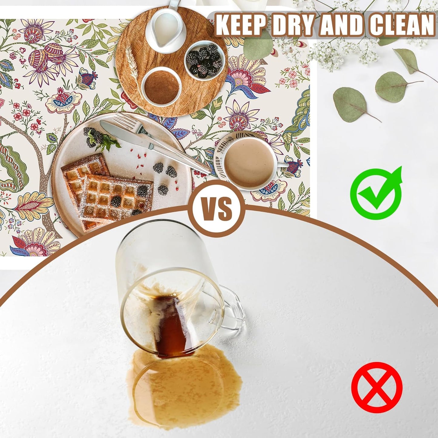 Colorful Flowers Dish Drying Mat for Kitchen Counter Coffee Bar Mat Hide Stain Absorbent Rubber Backed Coffee Maker Espresso Machine Accessories 15.7 x 23.6 Inch