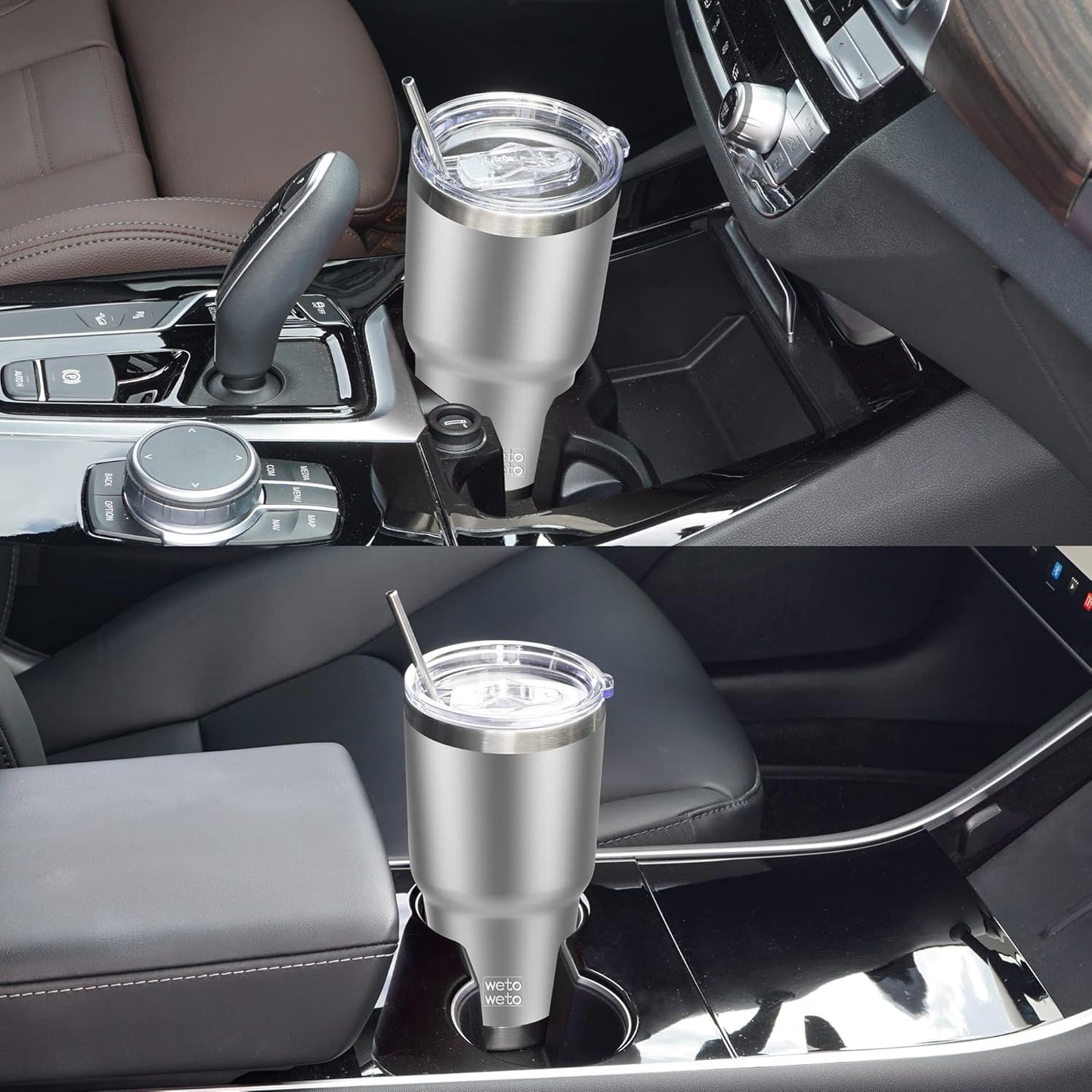 WETOWETO 30 oz Tumbler Stainless Steel Vacuum Insulated Coffee Ice Cup Double Wall Vacuum Coffee Tumbler for Hot and Cold drinks, Suitable for Beach, Travel, Party, Office (Stainless, 1 Pack)