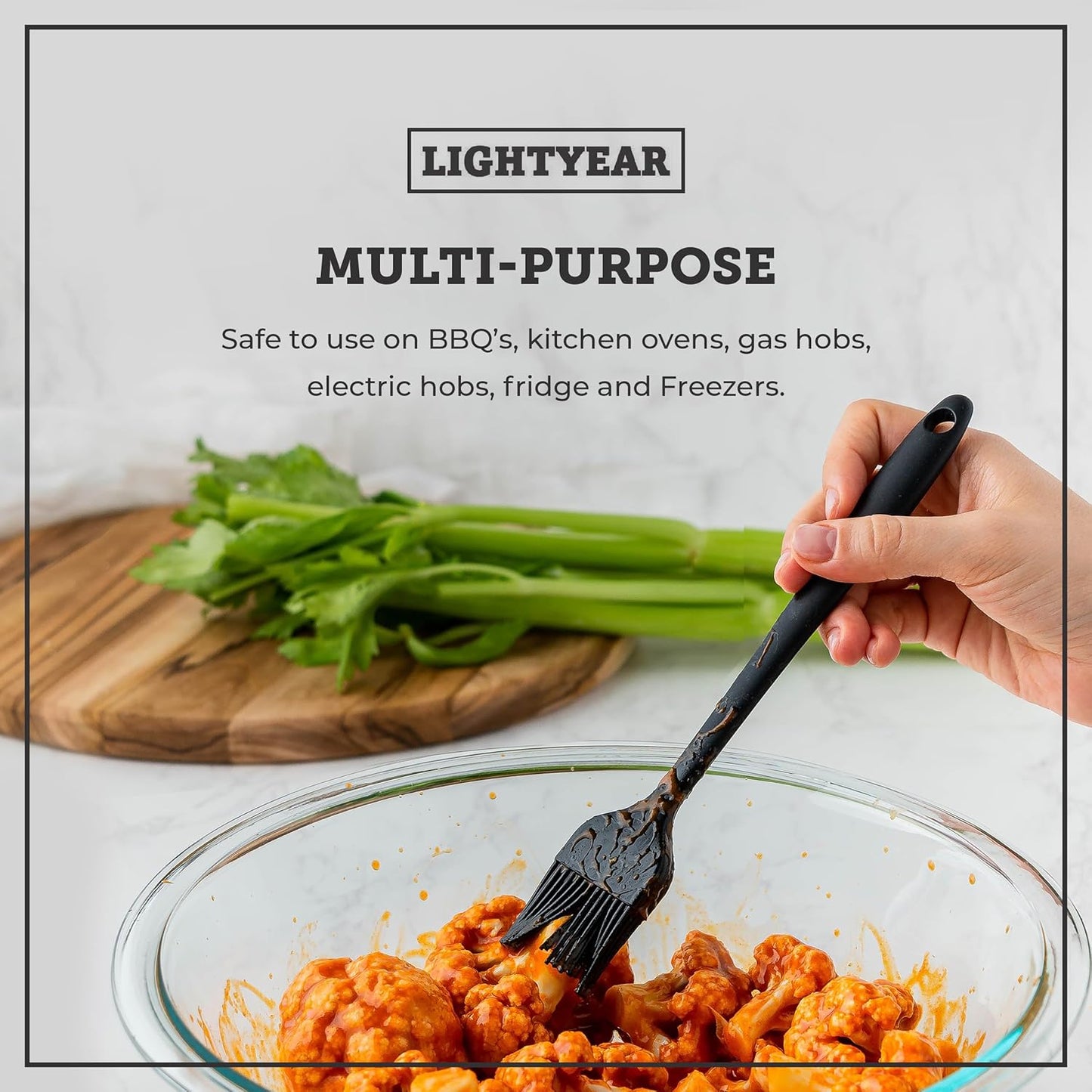 Lightyear Silicone Basting Pastry Brush Set (2 Pcs) ❘ 450°F Heat Resistant Oil Brush for Your Kitchen - Ideal For BBQ’s, Baking & Cooking | 100% Food Grade Silicone - BPA Free & Dishwasher Safe (Pink)