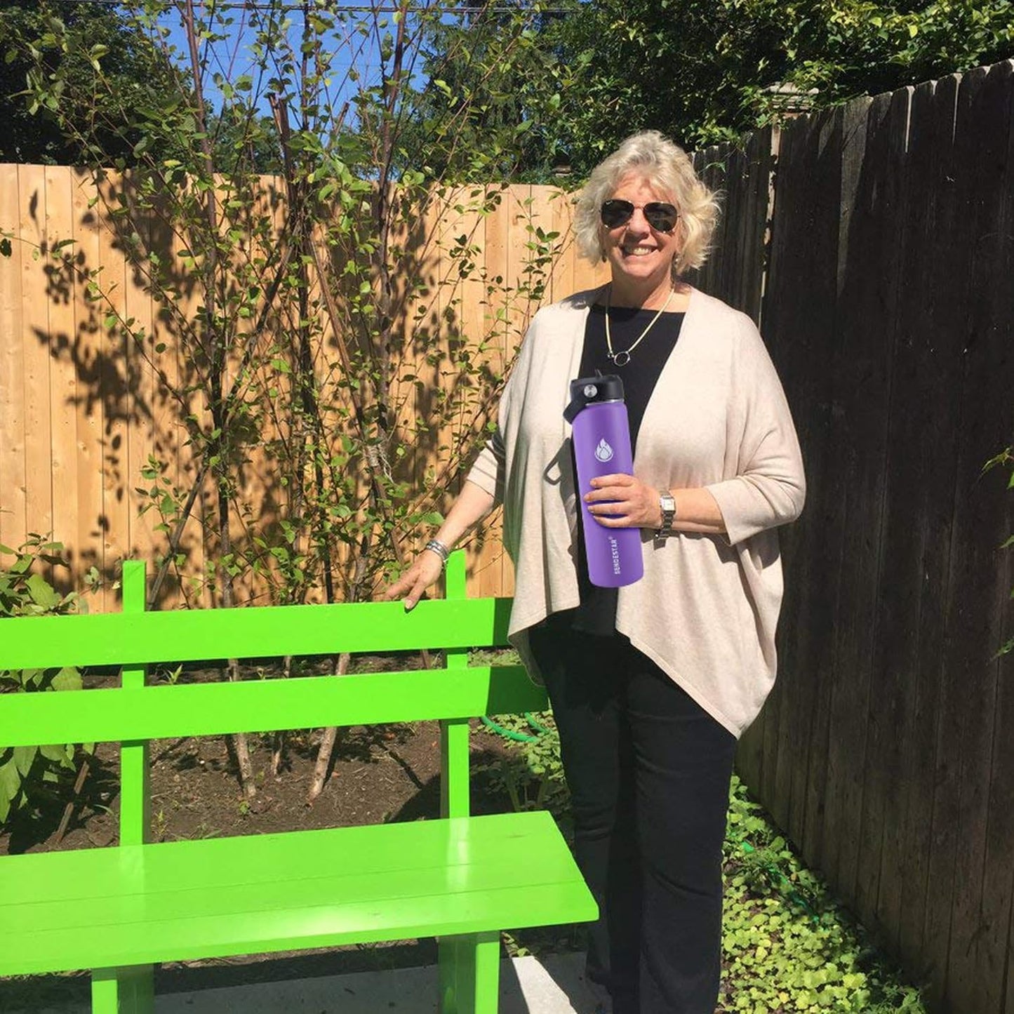 SENDESTAR Stainless Steel Water Bottle, Wide Mouth Water Bottle 24 oz with Straw Lid, Spout Lid, Double Wall Vacuum Insulated Leak Proof, Keeps Liquids Hot or Cold (Violet)