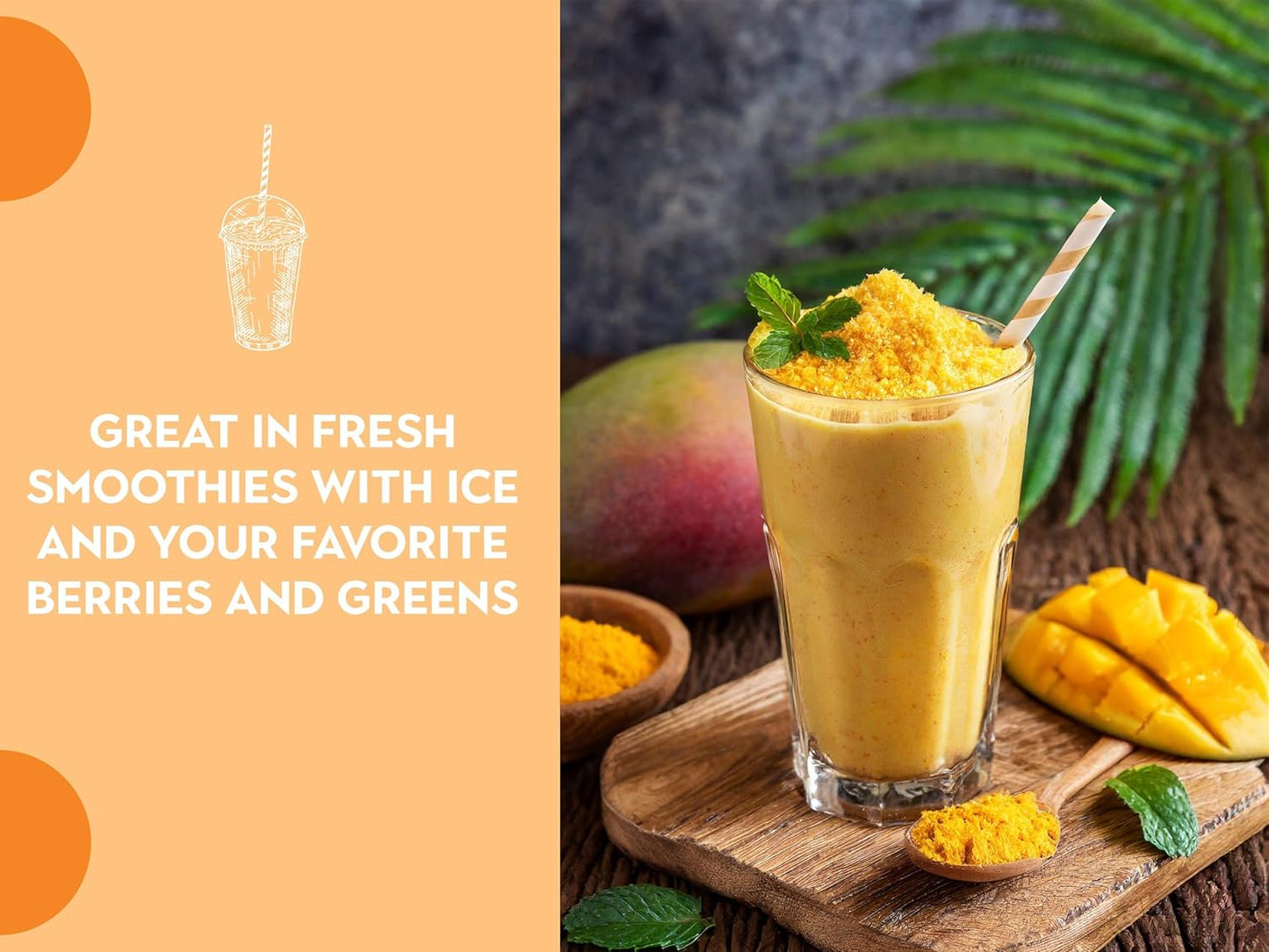 Ancient Roots Mango Fruit Powder - All-Natural Fruit Powder, Filled with Antioxidants, No Sugar Added, Indian Mango, Tropical Smoothie Mix - 3.5 ounces (25 Servings)