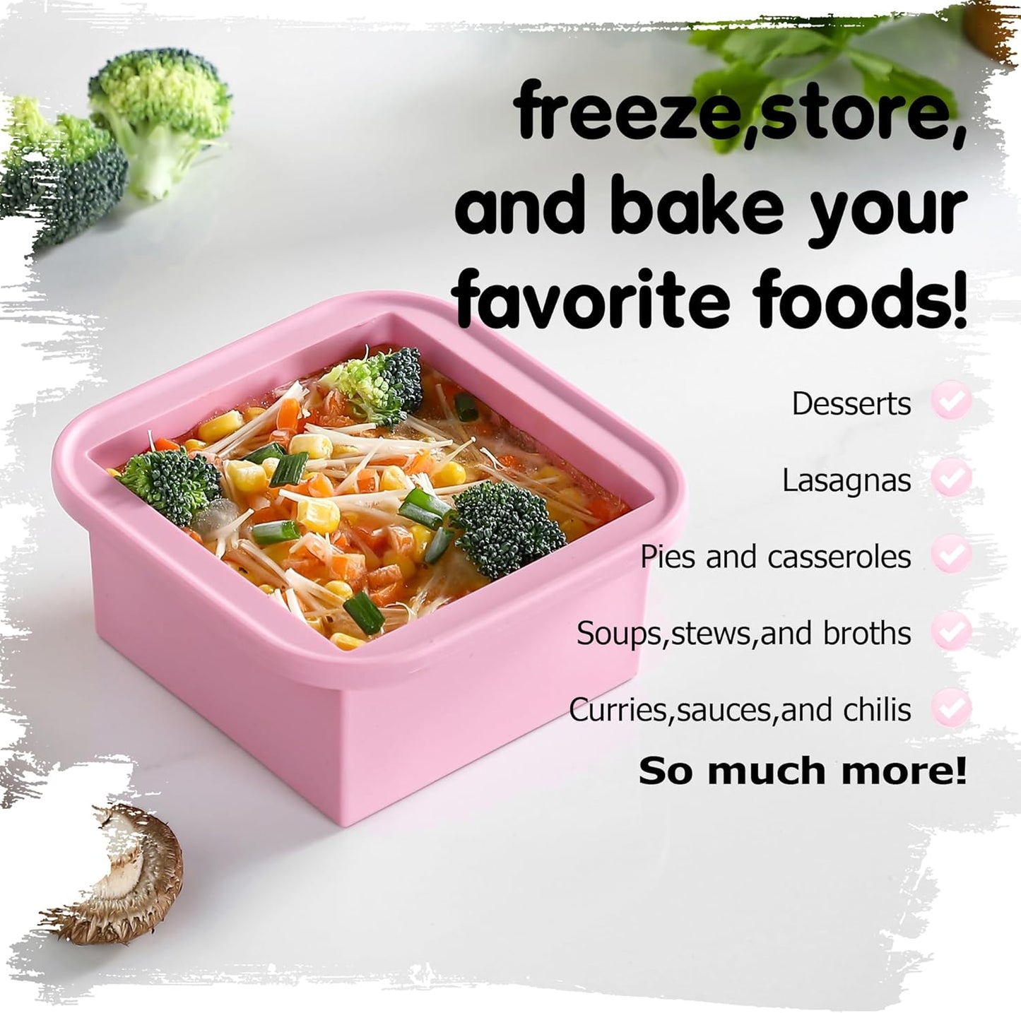 2-Cup Silicone Freezer Trays with Lids – Perfect for Meal Prep, Portion Control, and Easy Freezing-Meal Prep Container Molds for Soup,Leftovers (Cotton Candy, 2 Pack)