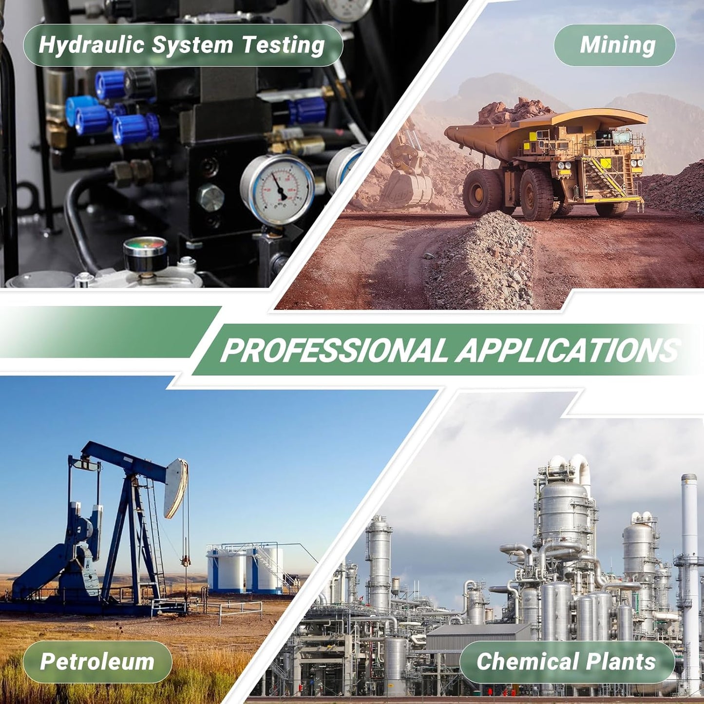 10000PSI Hydraulic Pressure Test Kit, 700BAR/70MPa Manometer Digital Pressure Gauge, Fit for USA Brand Excavator with 1*Gauge/1*Hose with M16*2 & G1/4 Female /2*Couplings/1*Silicone Protector