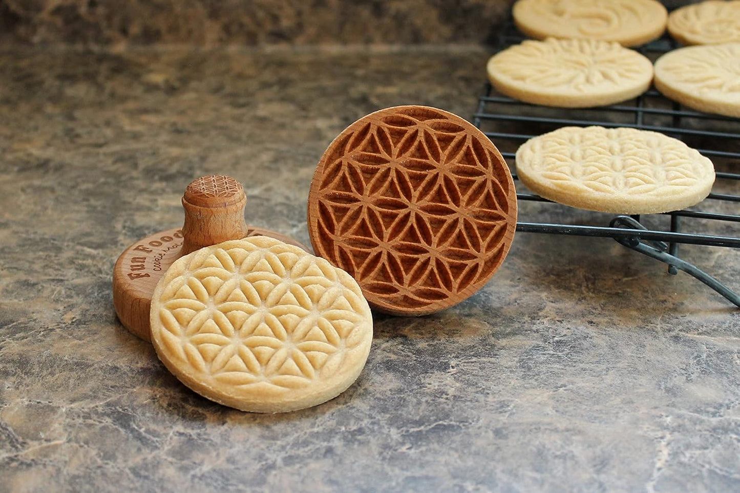 Wood Cookie Stamp, 2.5 Inch (Seed of Life CS-007)