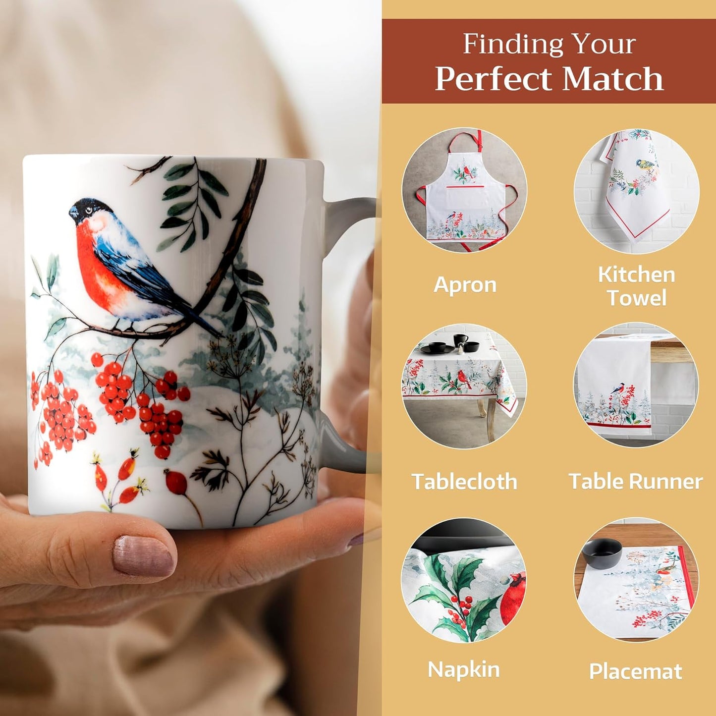 Maison d' Hermine Coffee Mug with Handles Fine Bone China Mugs Pack of One Tea Cups for Hot Beverages Cappuccino Latte Home Restaurant Office Perfect for Gift (Morzine - Morzine, 15 Ounce)