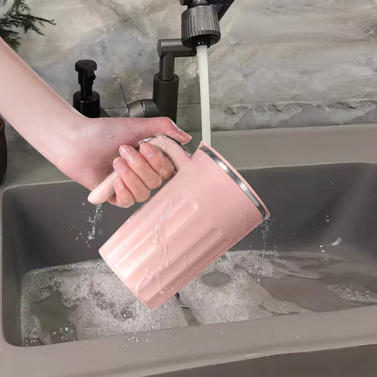 Drink Stirrer,Electric Mixing Mug,Electric Stirring Mug, Coffee Mug,Suitable for Coffee, Milk, Cocoa and Other Beverages (Pink, 16 oz)