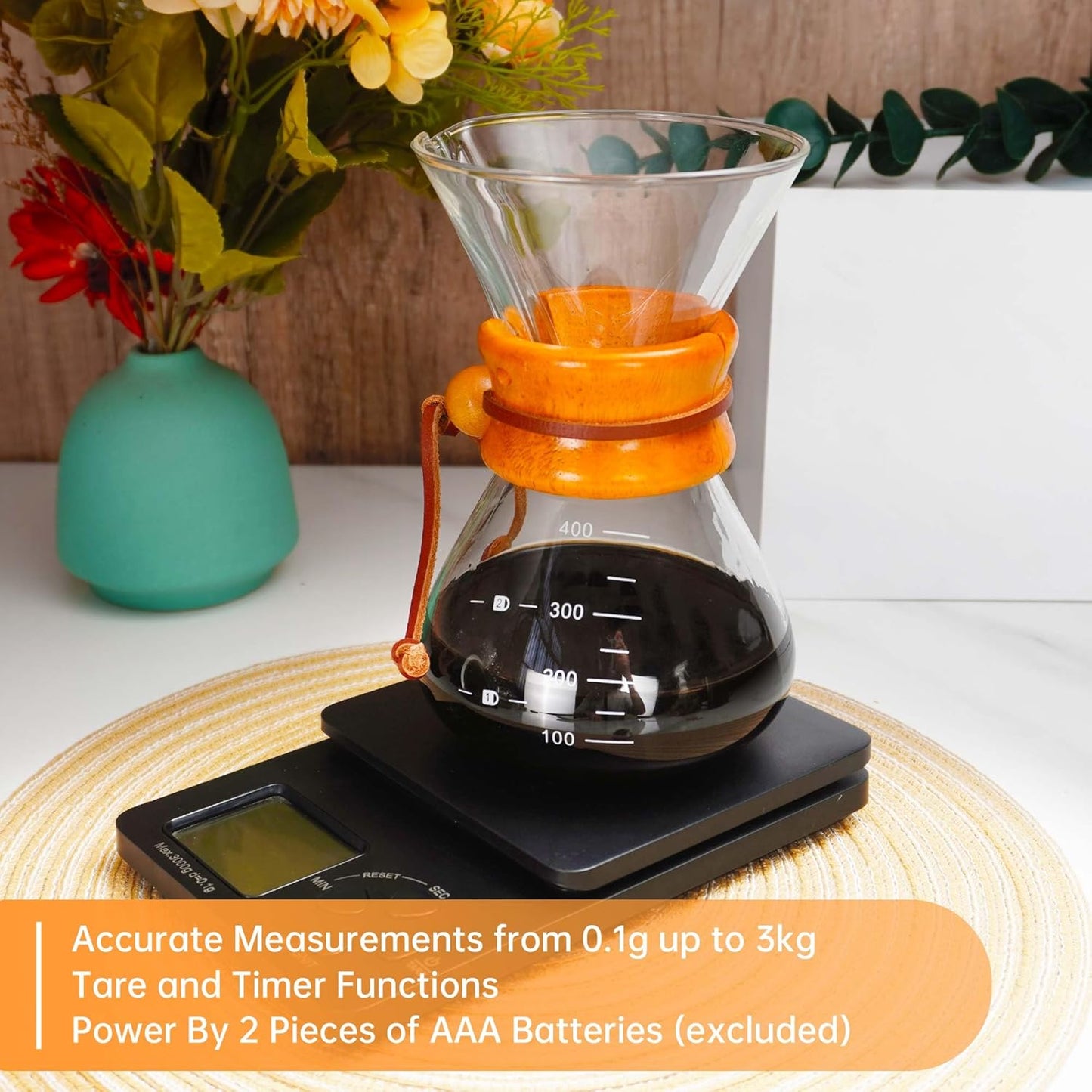 Pour Over Coffee Kit, Coffee Maker Set, All in One Hand Drip Coffee Set, Coffee Grinder Manual Set, Ideal for Anniversary Birthday Gift