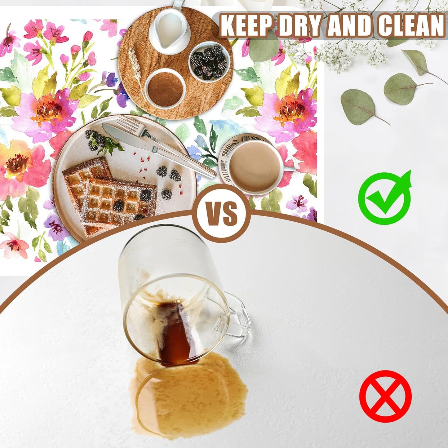 Floral Watercolor Dish Drying Mat Colorful Flowers Coffee Bar Mat for Countertop Hide Stain Rubber Backed Absorbent Dish Drainer Rack Pad Espresso Machine Coffee Pot Dining Room Decor 15.7 x 23.6 Inch